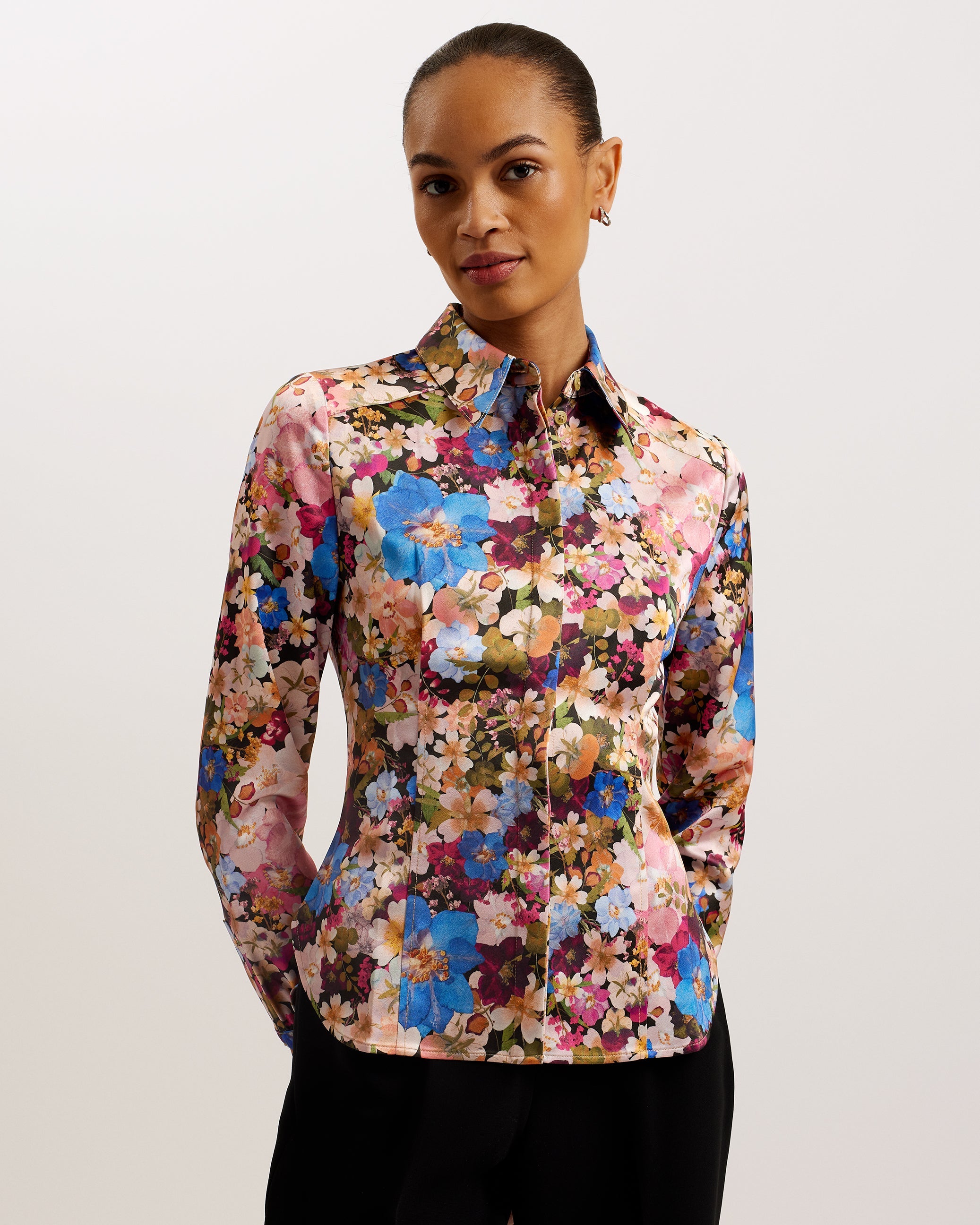 Slizza Fitted Shirt With Exposed Seams Black