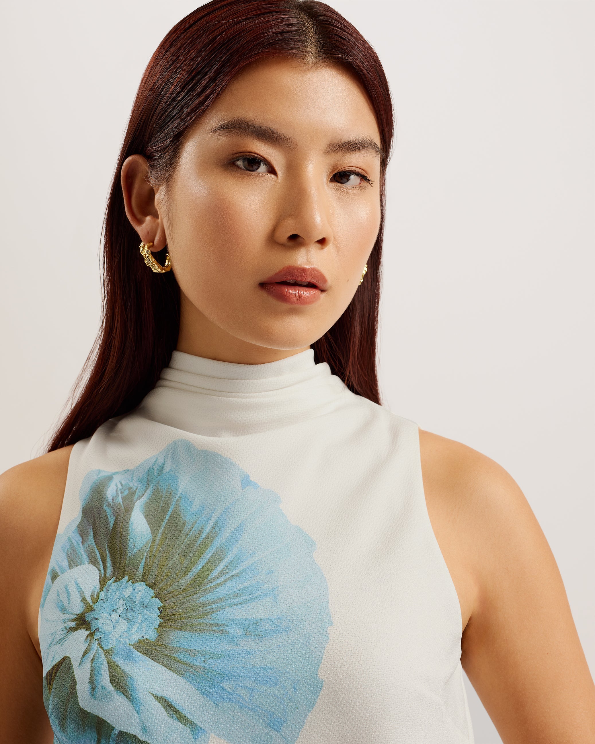 Setsuko Cowl Neck Sleeveless Top White