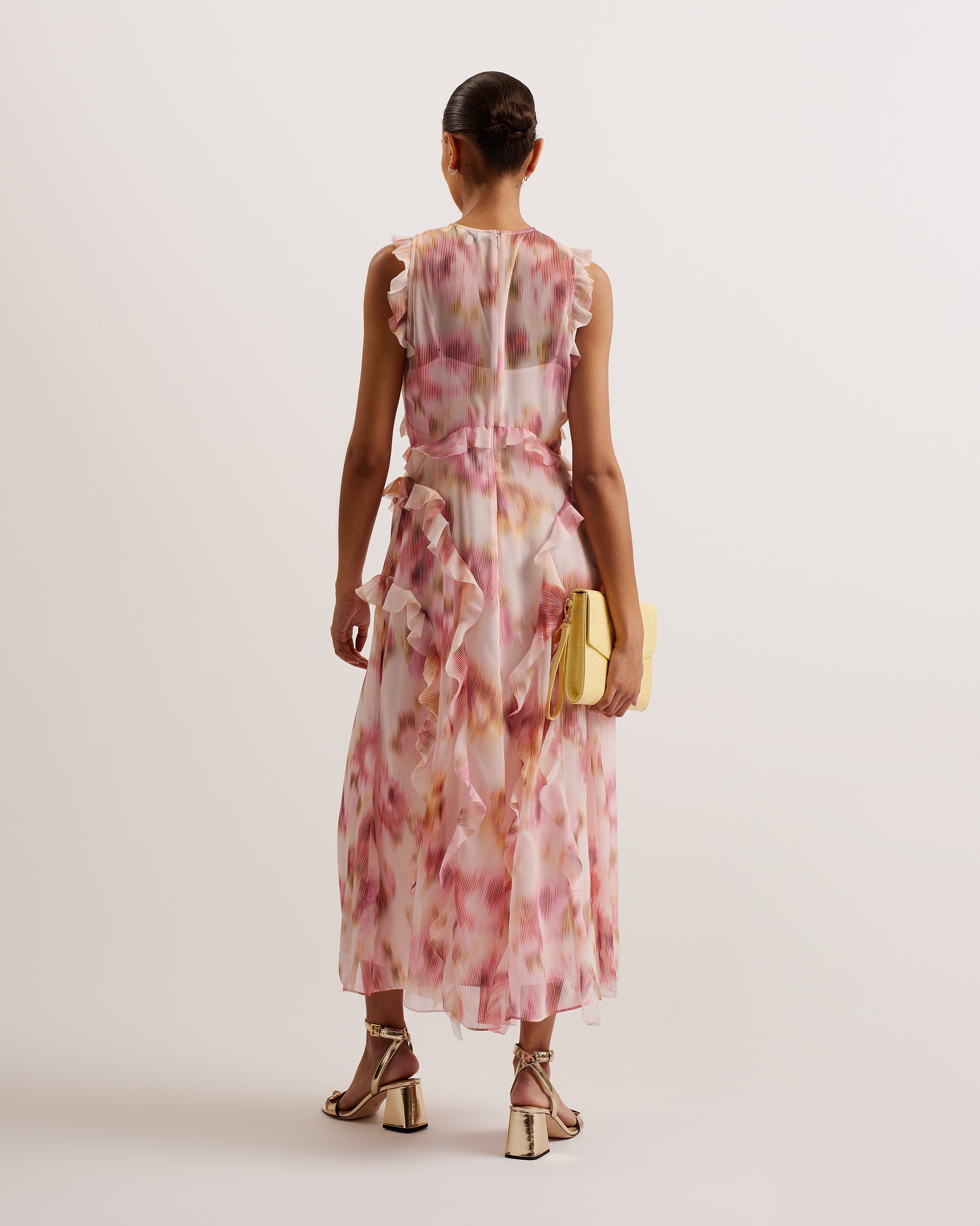 Hisako Cross Front Pleated Dress Lt-Pink