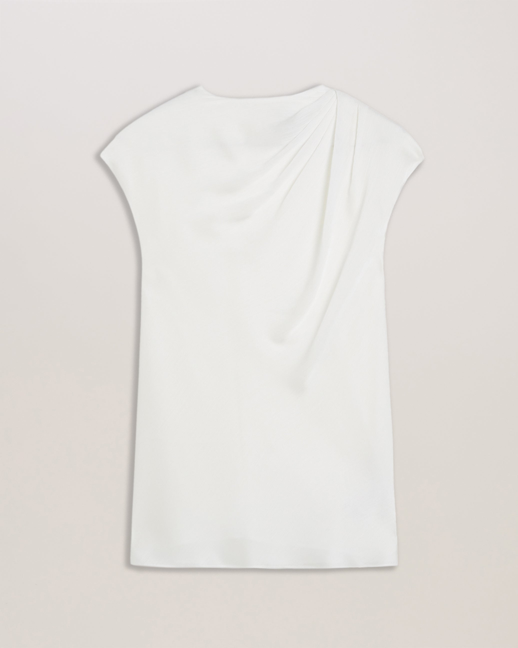 Misrina Drape Neck Cap Sleeve Top Ivory