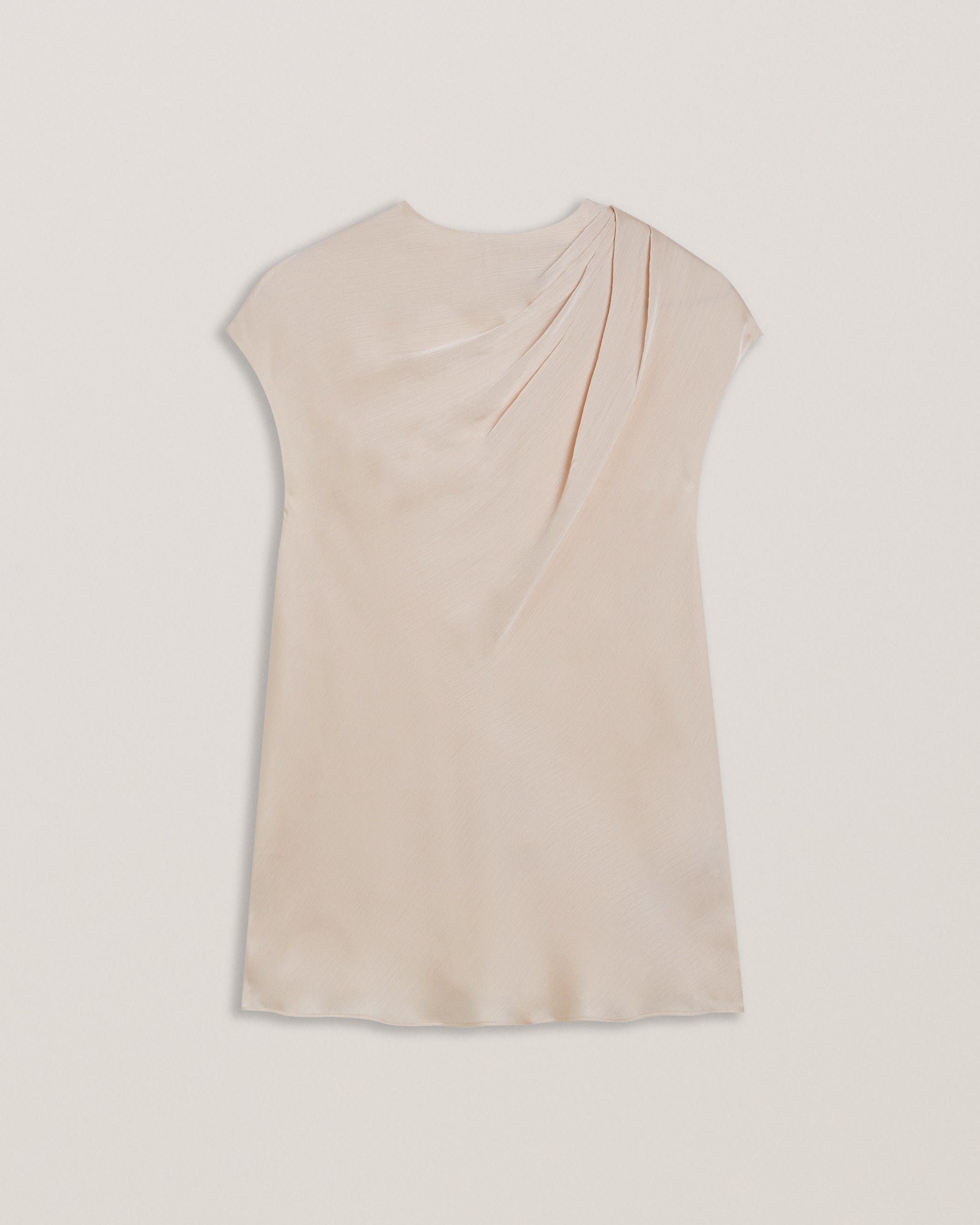 Misrina Drape Neck Cap Sleeve Top Lt-Pink