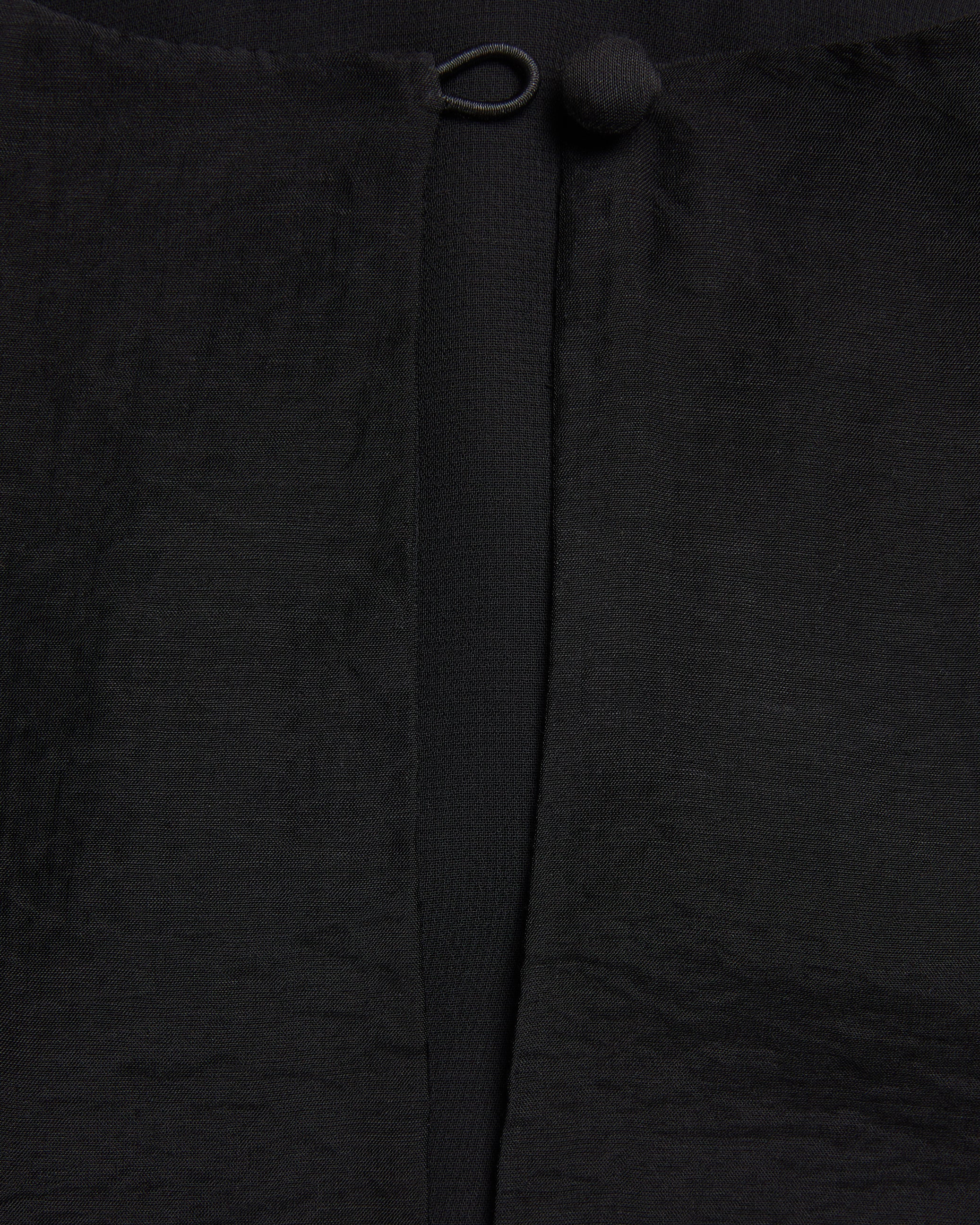 Sachiko Short Puff Sleeve Organza Top Black