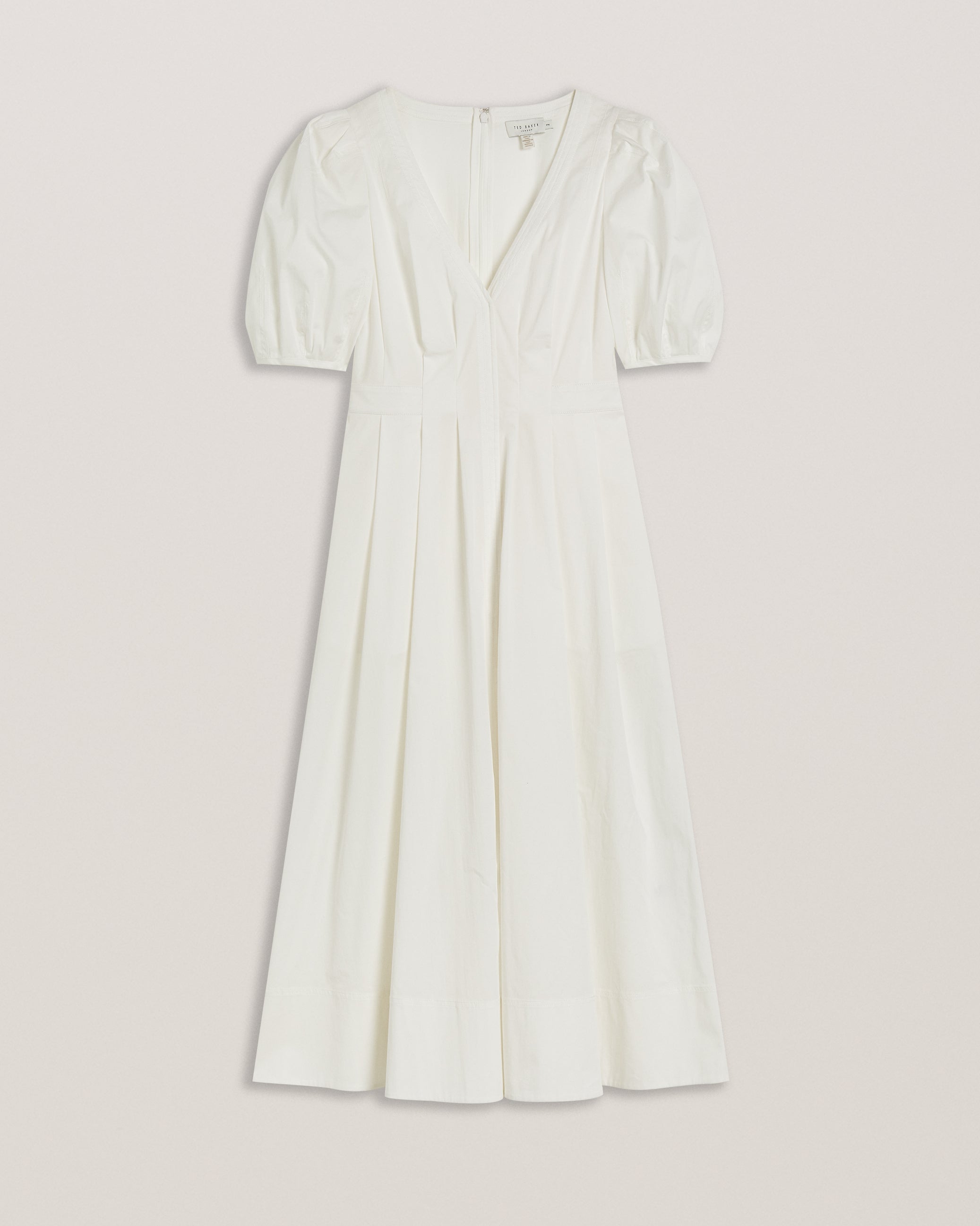 Ledra Puff Sleeve Midi Dress White