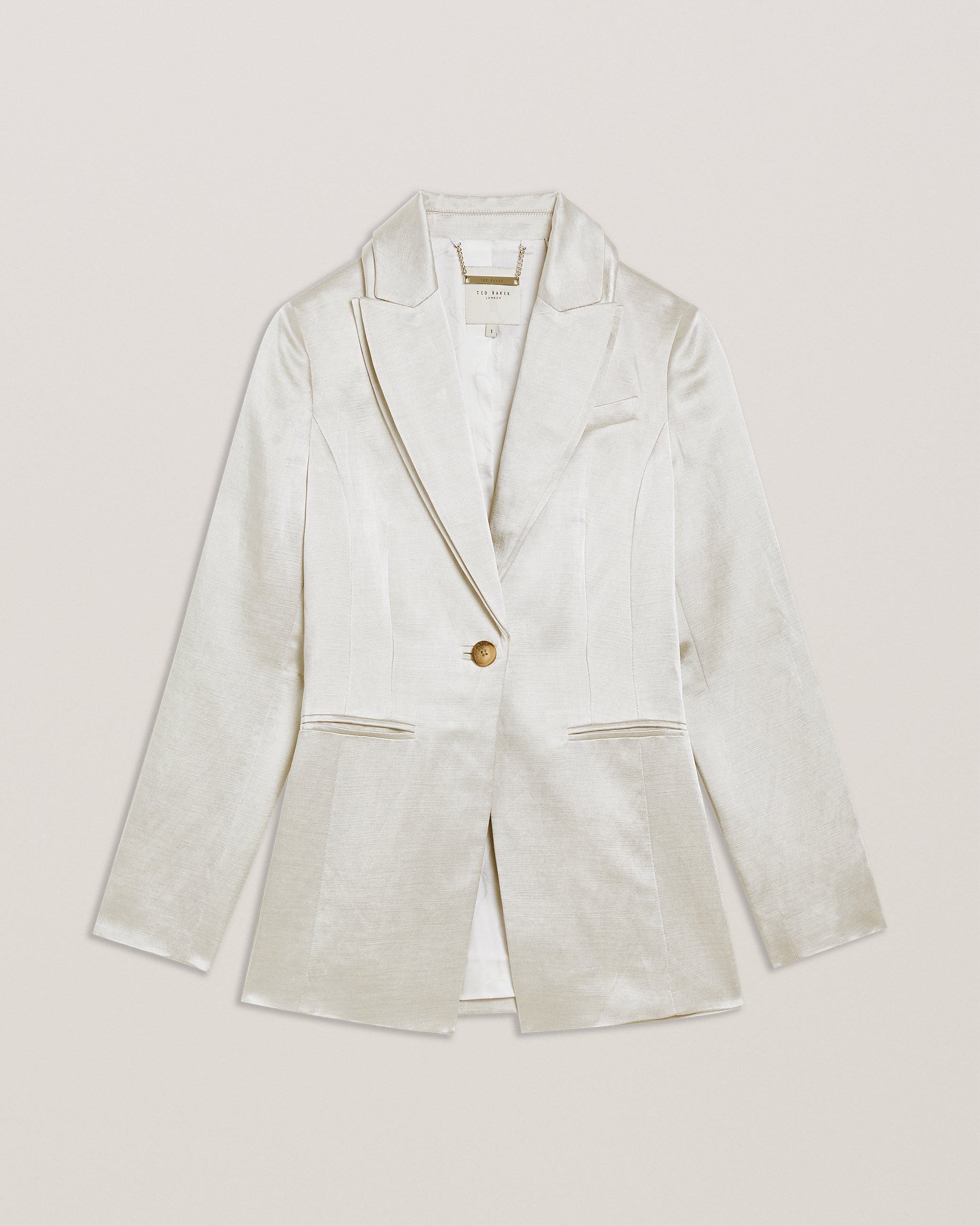 Masaru Single Breasted Tailored Blazer Ivory