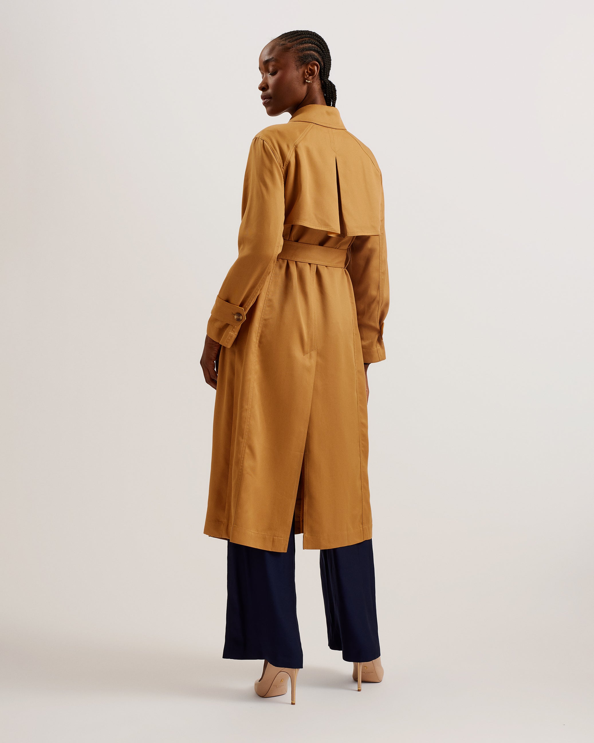 Biferno Colour Block Trench Coat Brown