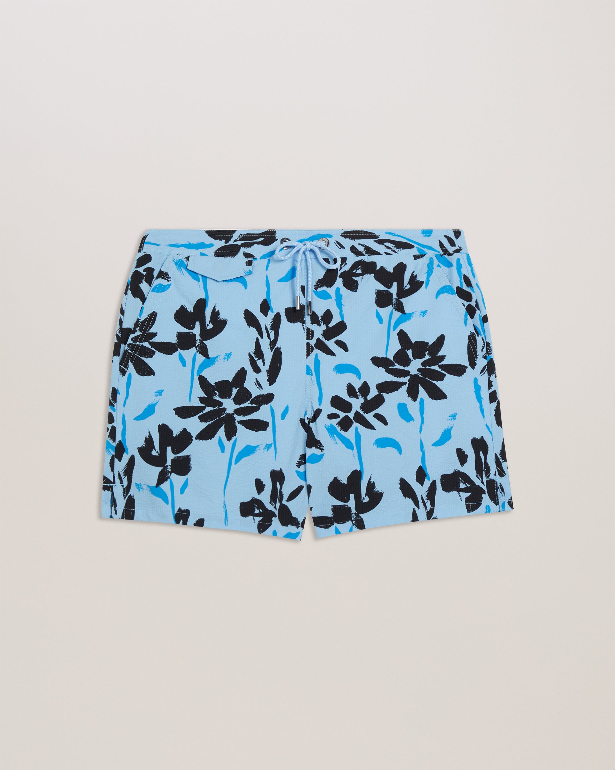 Arand Printed Floral Swim Short Sky-Blue