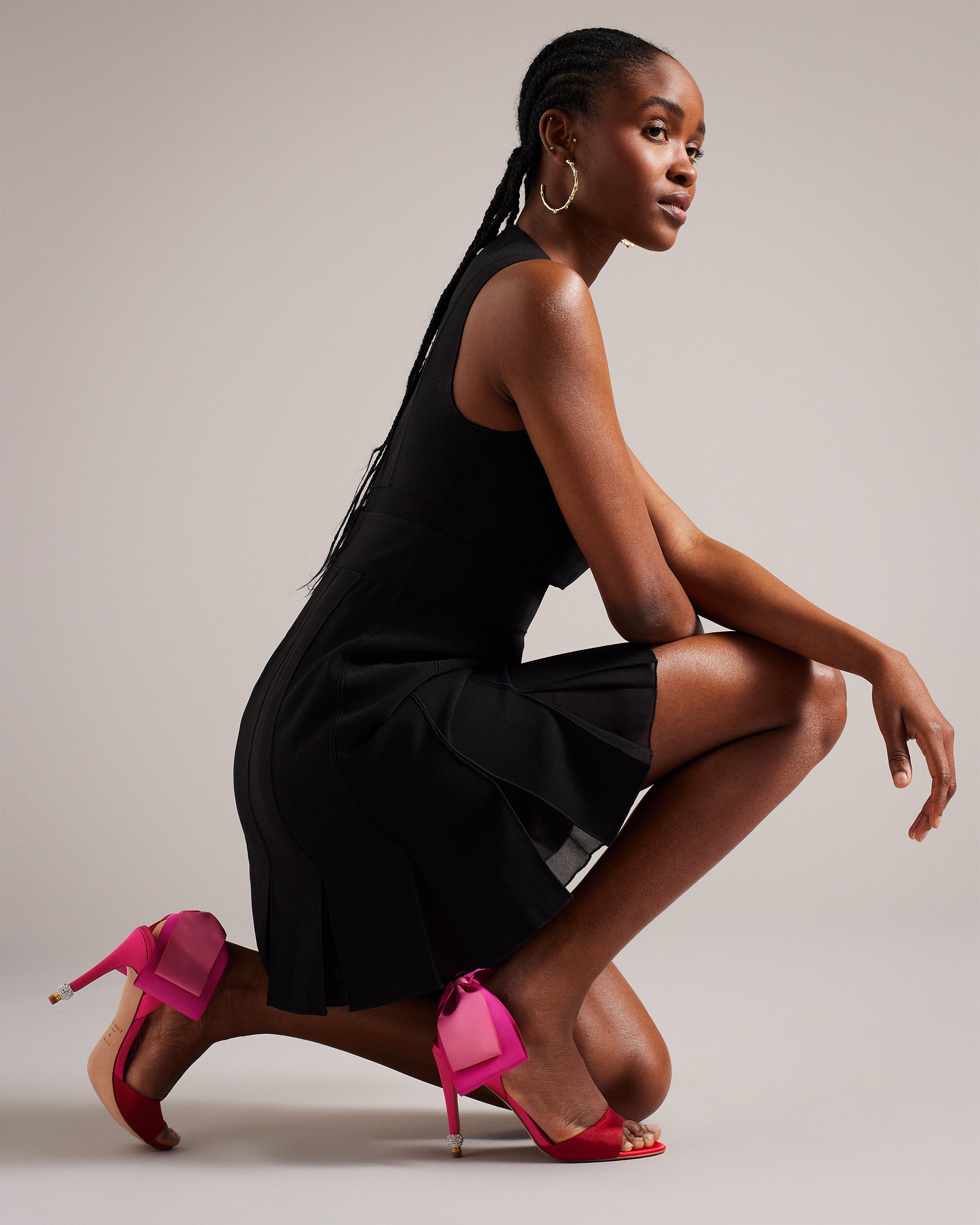 Harinas Oversized Bow Back Sandal Shoes Brt-Pink