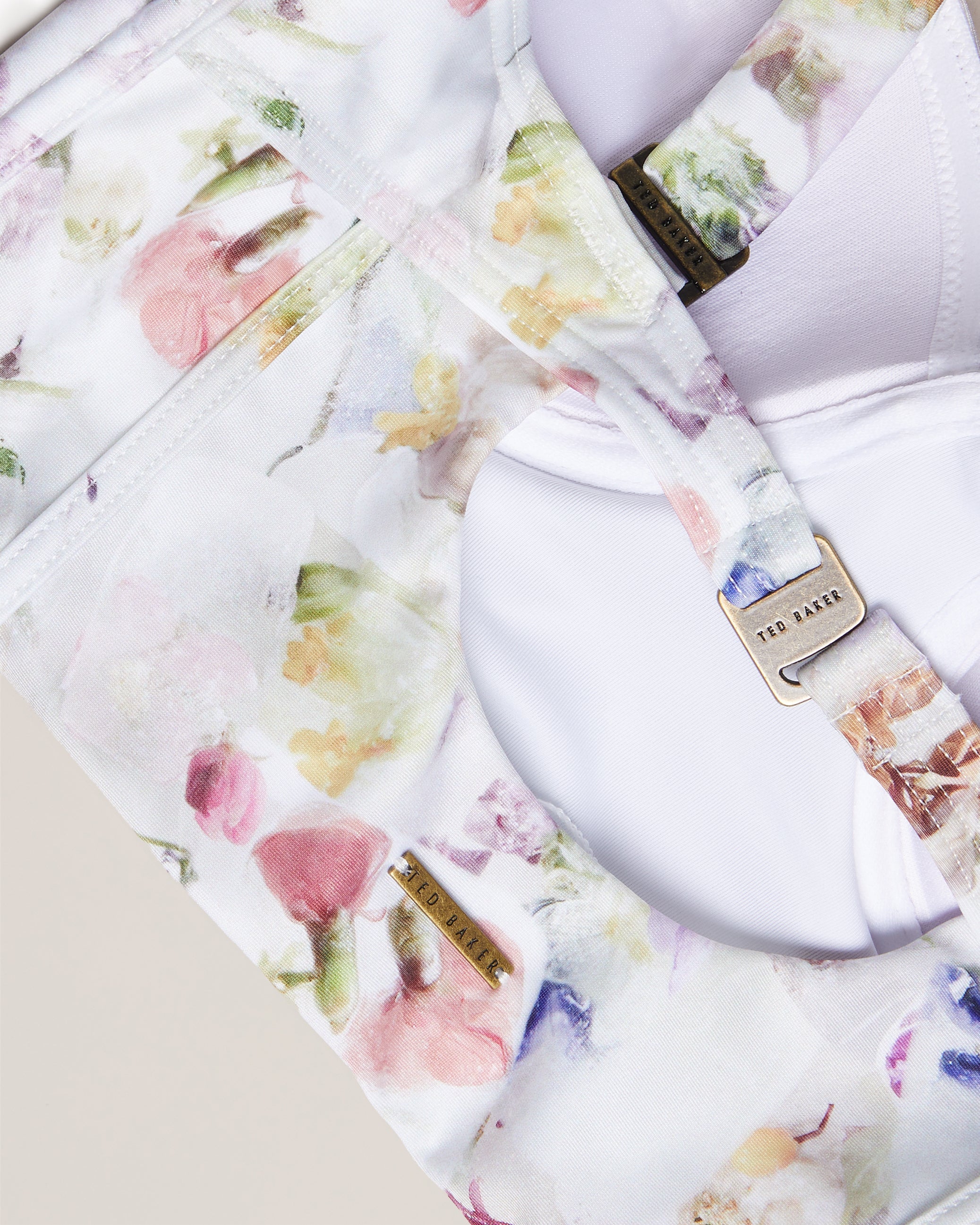 Ulania Floral Longline Underwired Bikini Top White