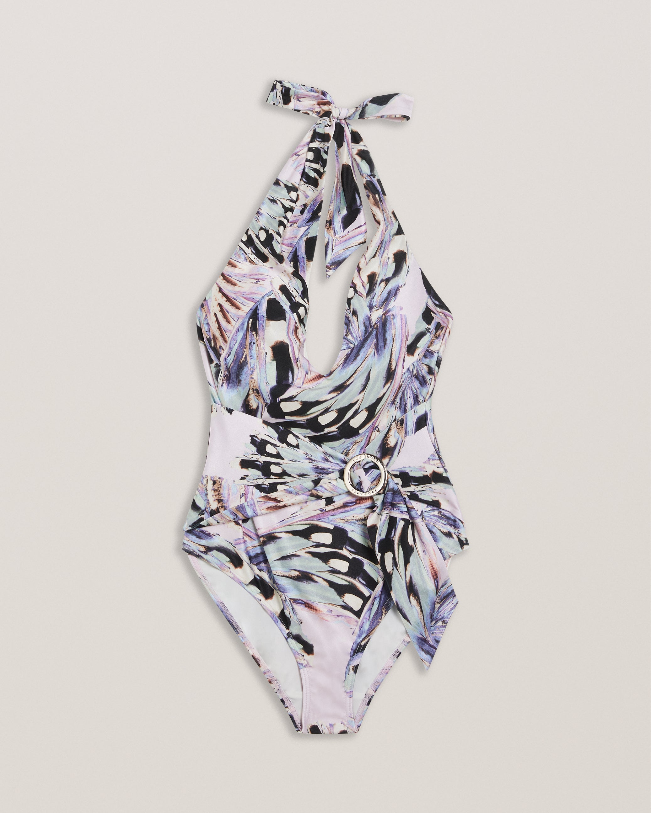 Naomiz Plunge Neck Swimsuit Pl-Pink