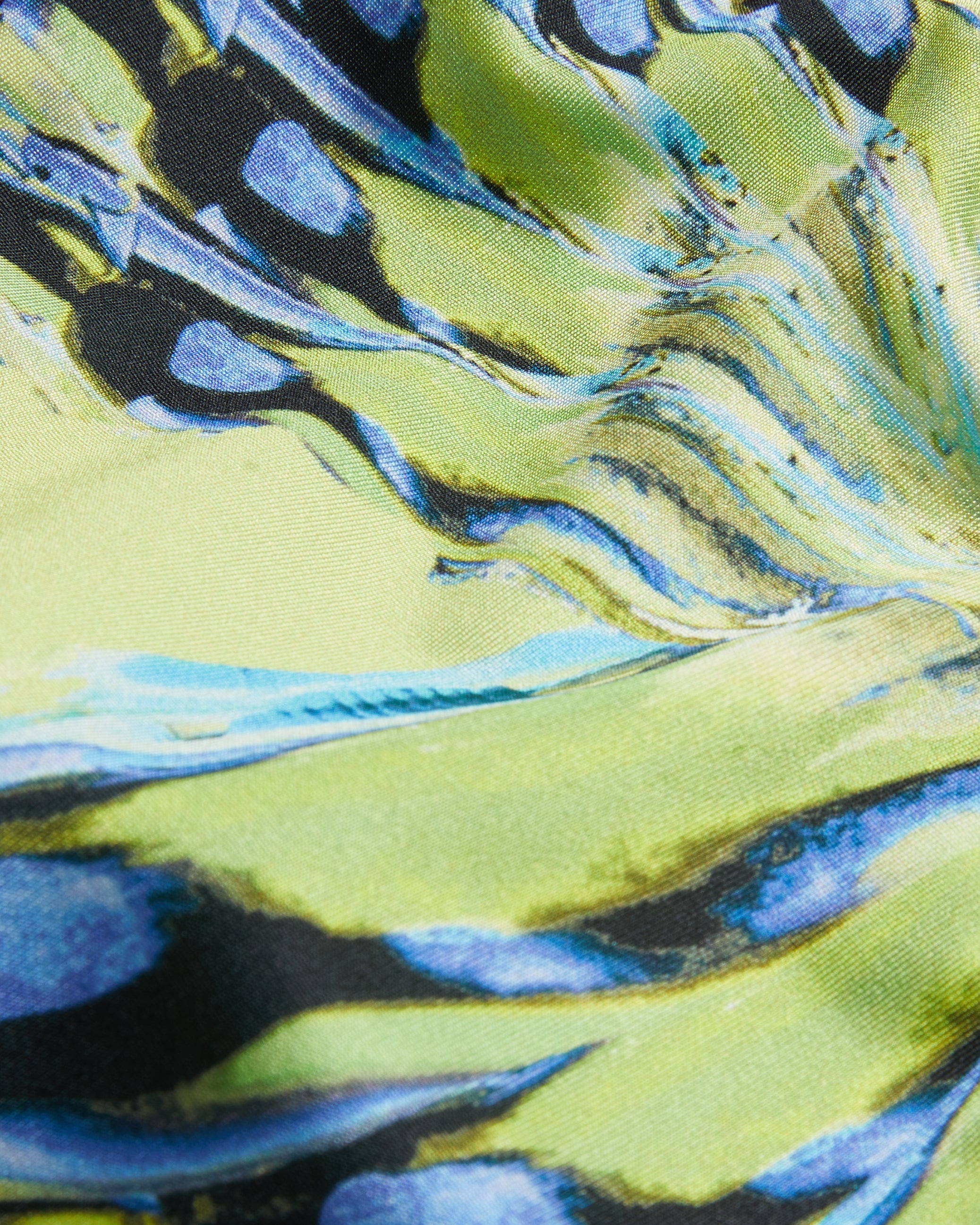 Alfieea Printed One Shoulder Cut Out Swimsuit Lime