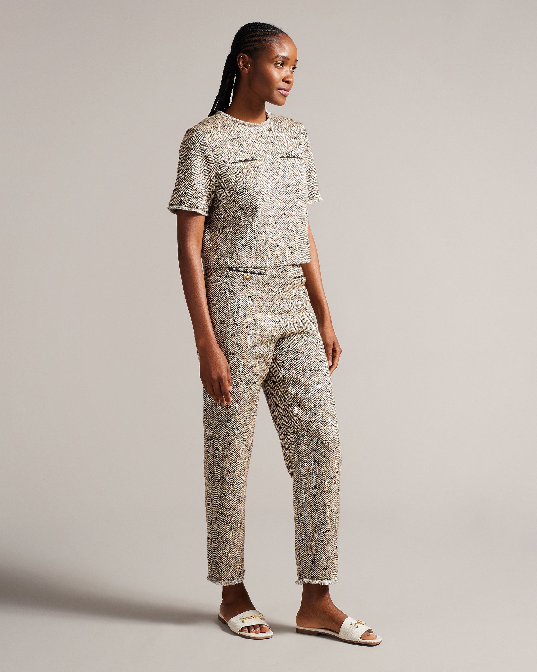 Ashinu Leather Equestrian Sandals Shoes Ivory