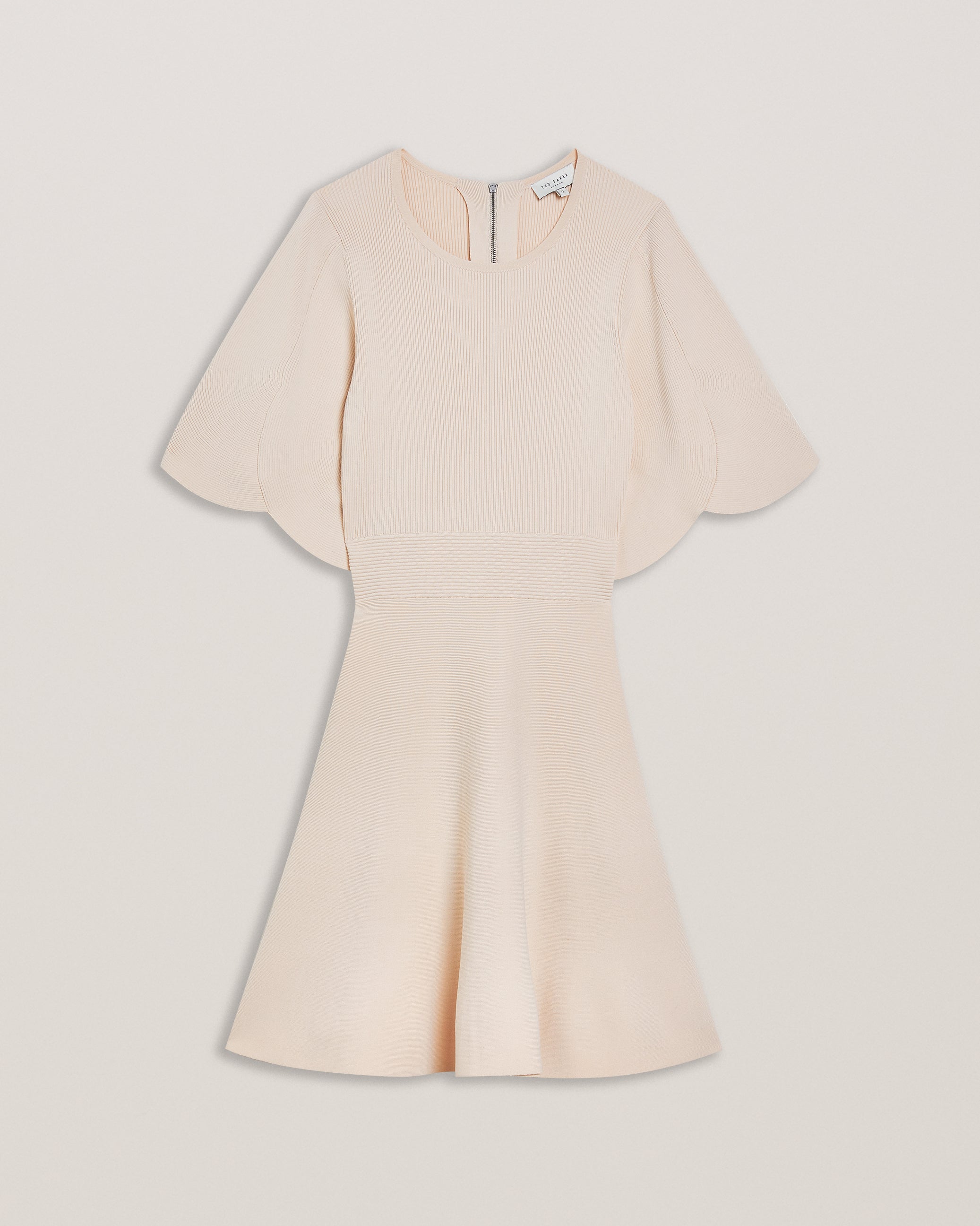 Oliviha Rib Engineered Skater Dress Lt-Pink