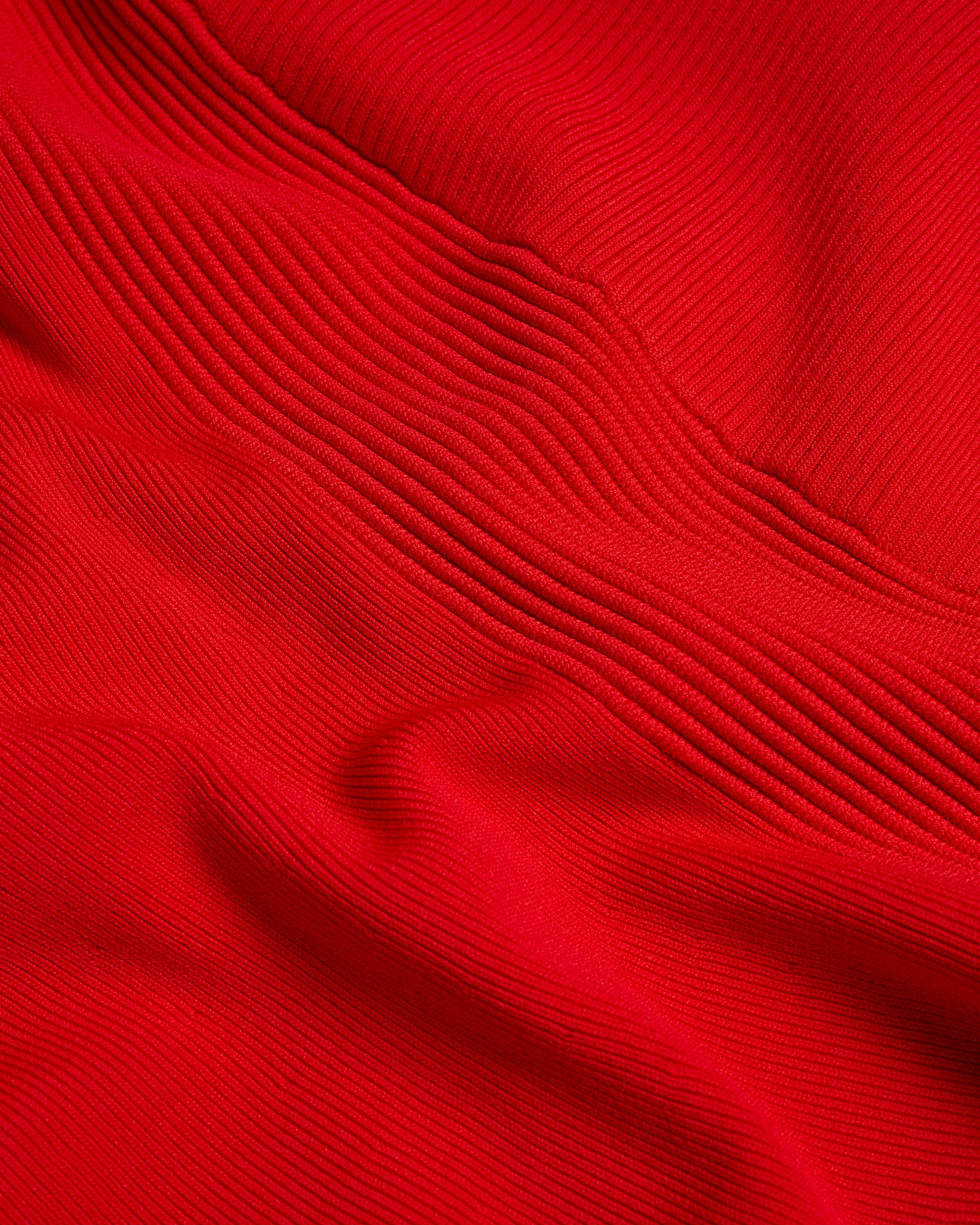 Oliviha Rib Engineered Skater Dress Red