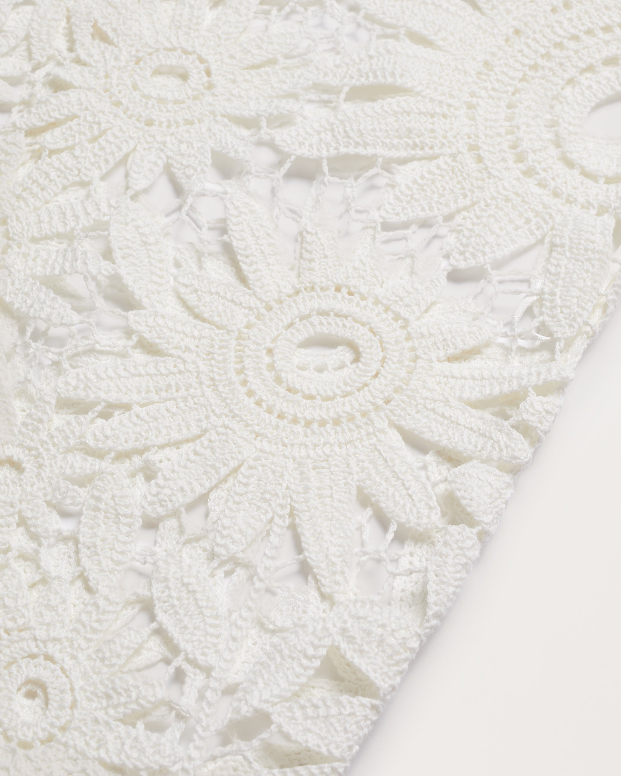 Corha Crochet Sleeveless Midi Dress Ivory