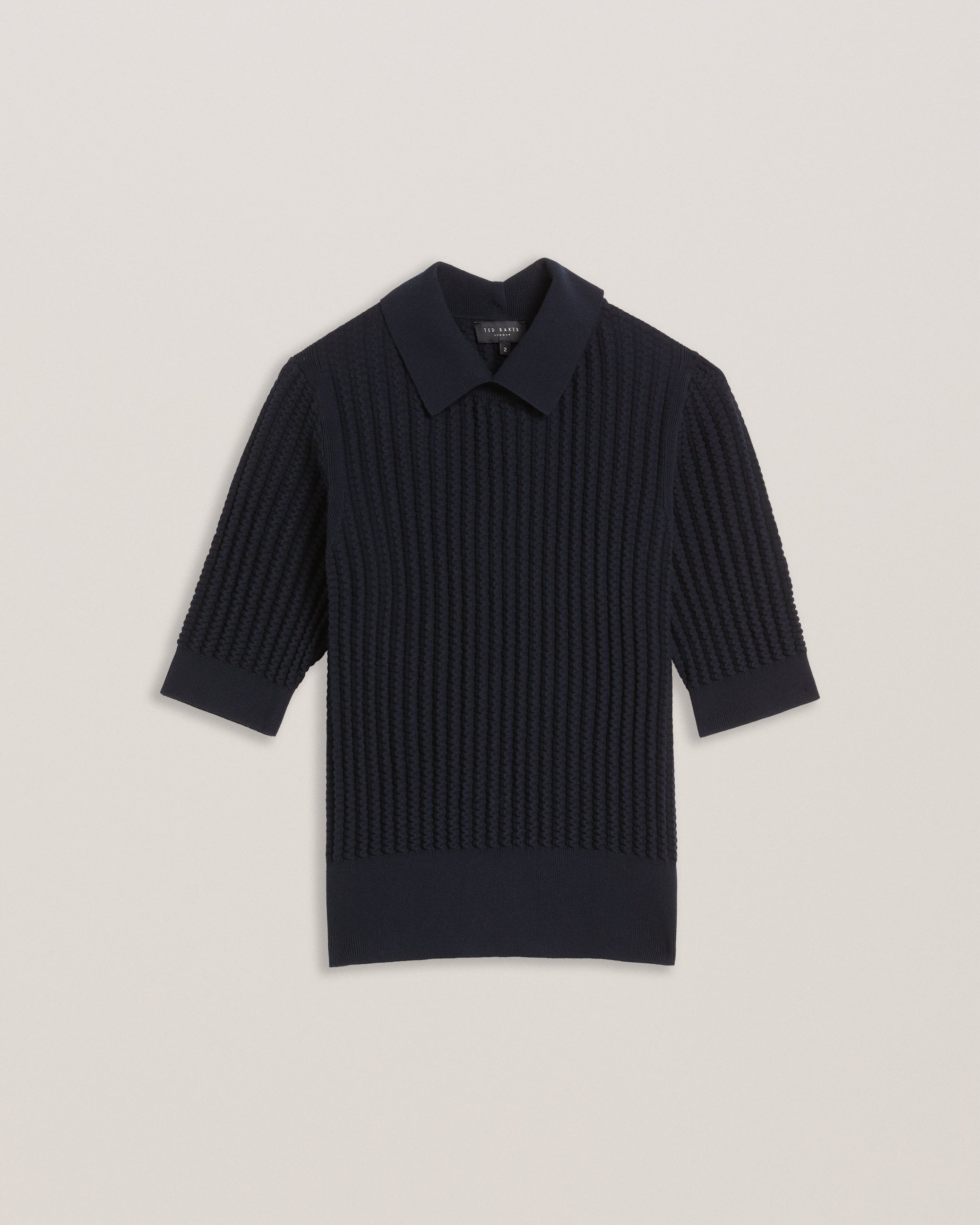 Morliee Puff Sleeve Fitted Sweater Navy