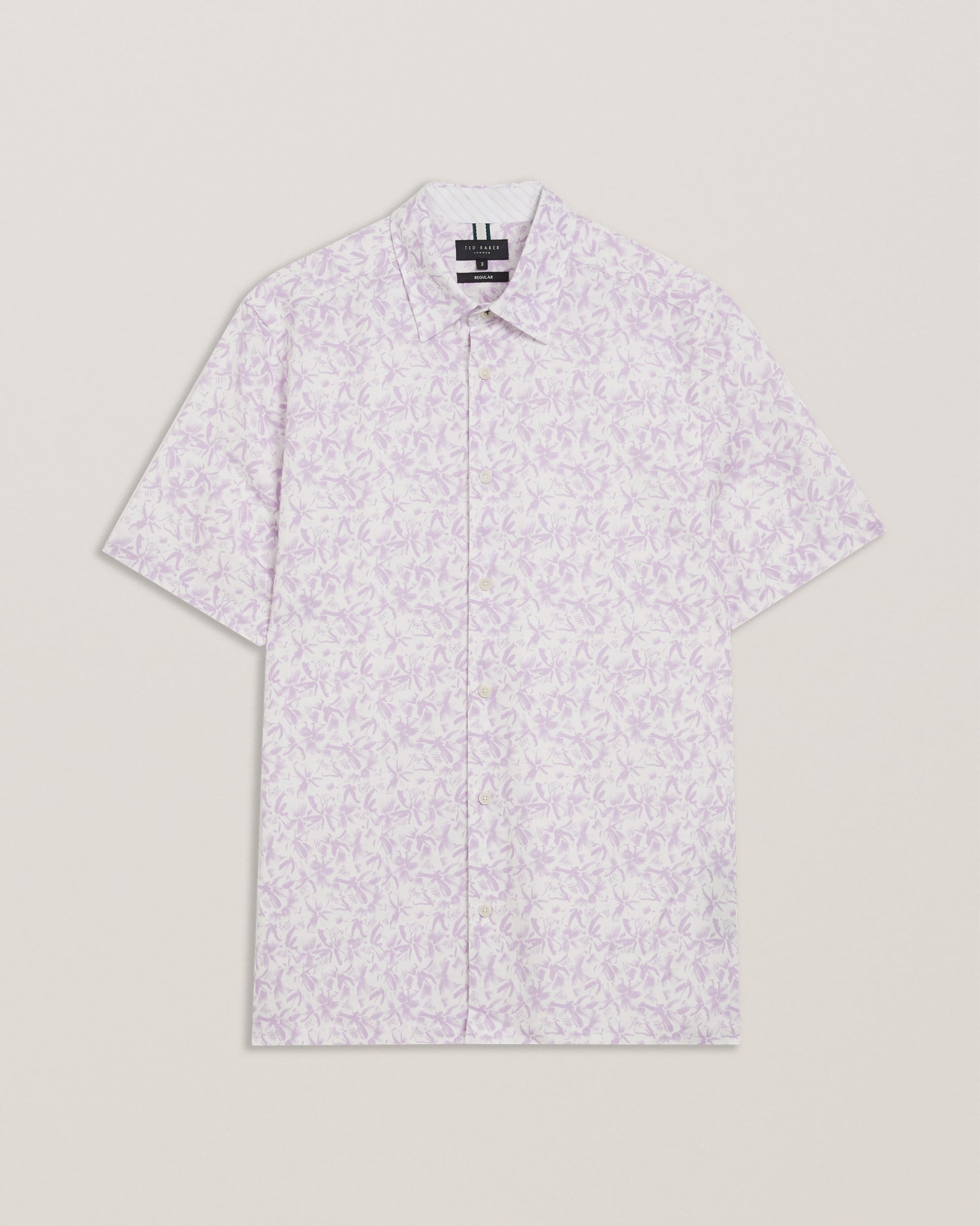 Tavaro Short Sleeve Abstract Floral Shirt Lilac