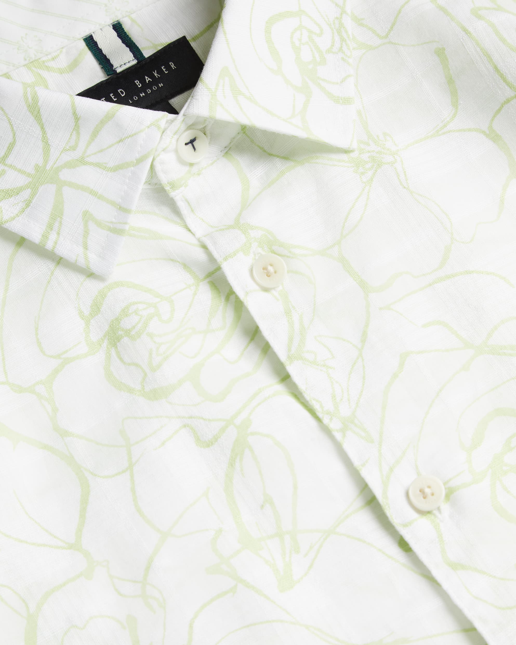 Cavu Short Sleeve Printed Cotton Shirt White