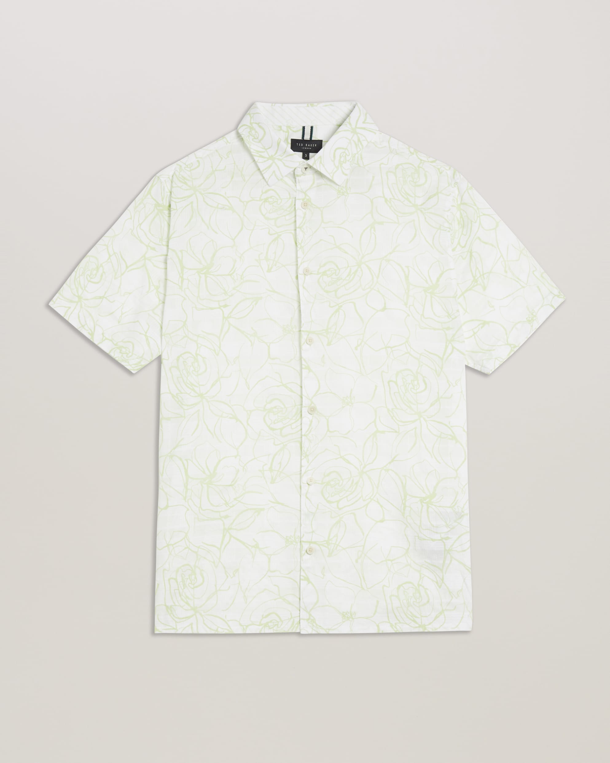 Cavu Short Sleeve Printed Cotton Shirt White