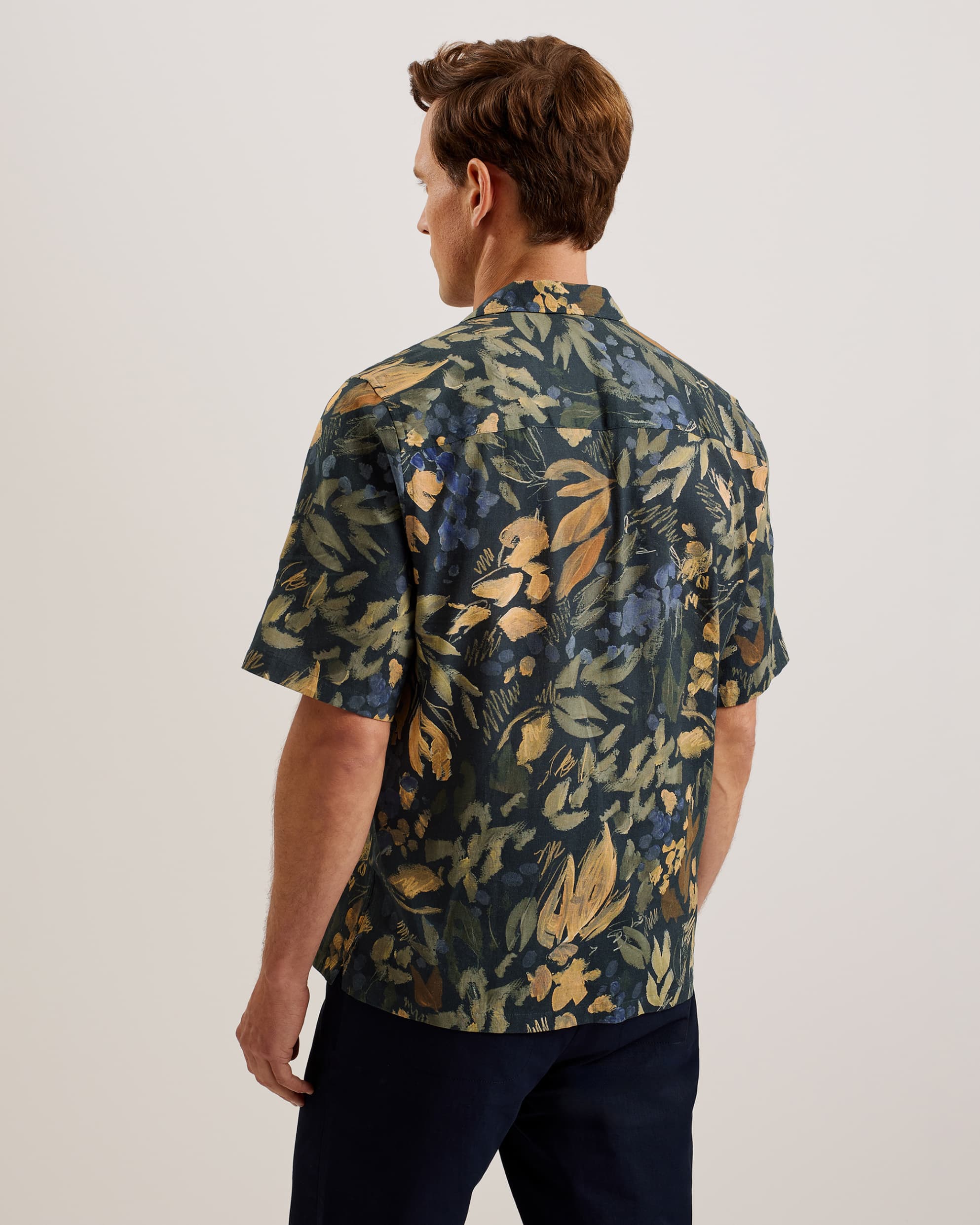 Moselle Short Sleeve Floral Print Shirt Black
