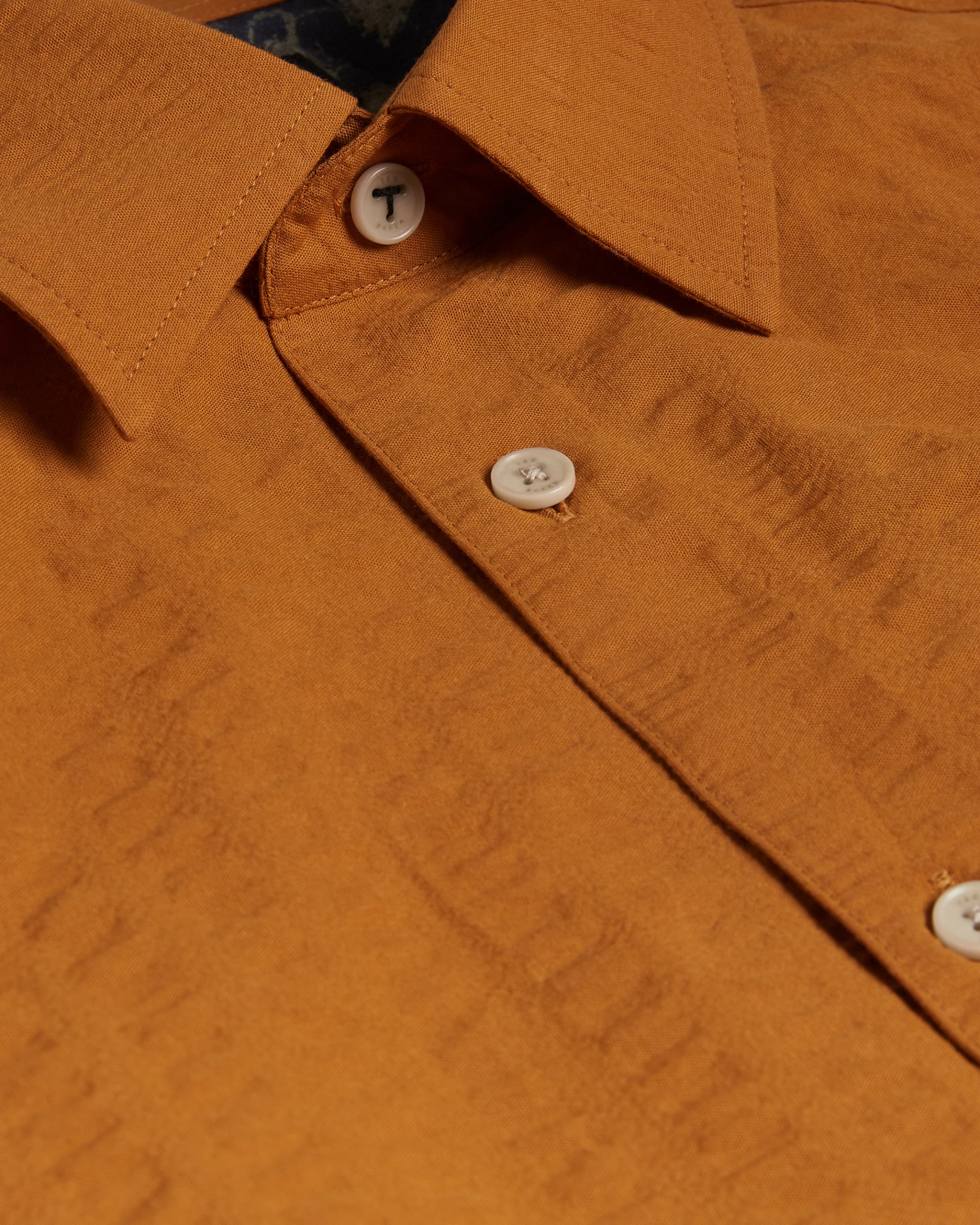 Verdon Seersucker Stripe Cotton Shirt Dk-Orange