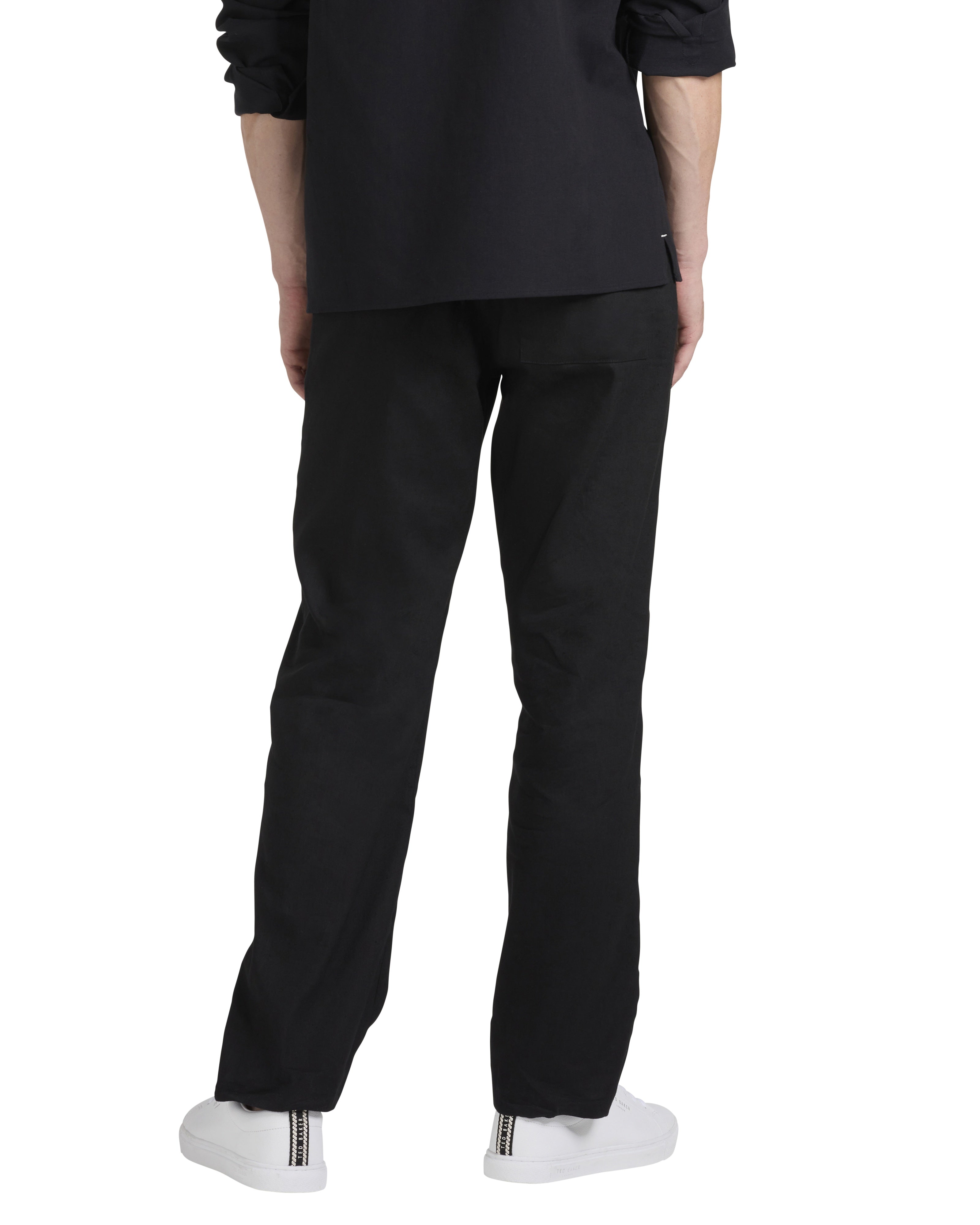 Ardmore Stretch Linen Straight Leg Trouser Black