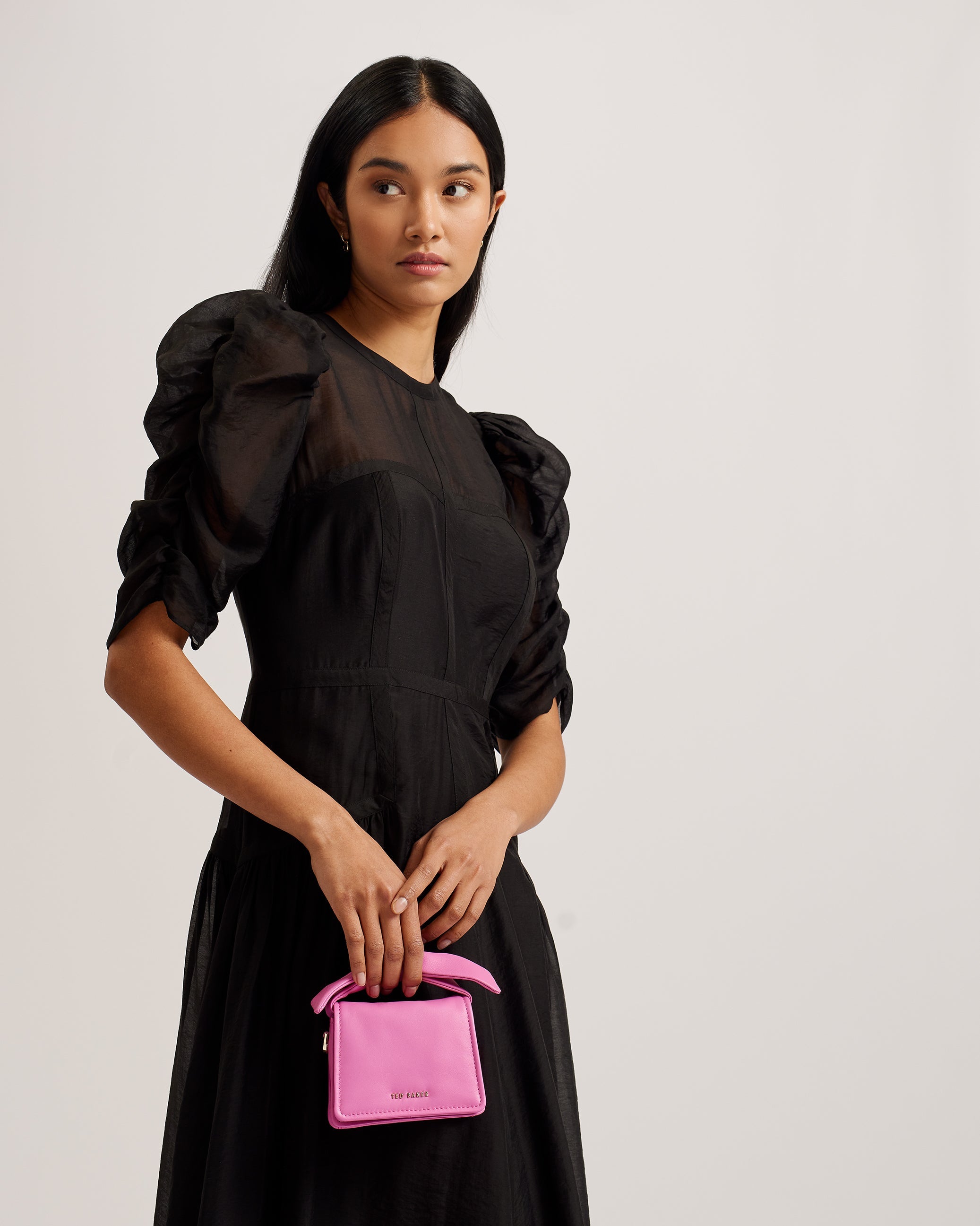 Nialinn Soft Knot Mini Bow Bag Brt-Pink