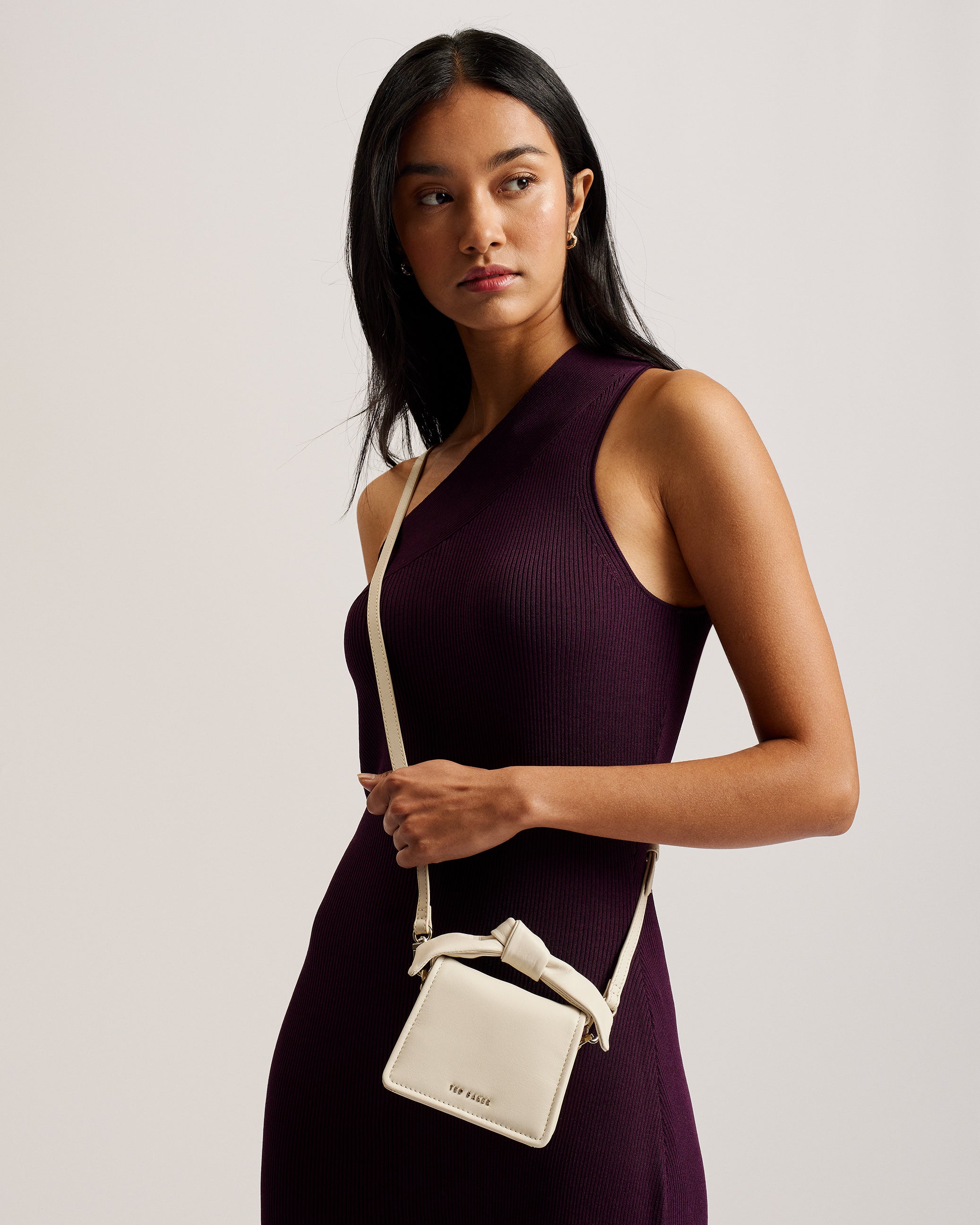 Nialinn Soft Knot Mini Bow Bag Ivory