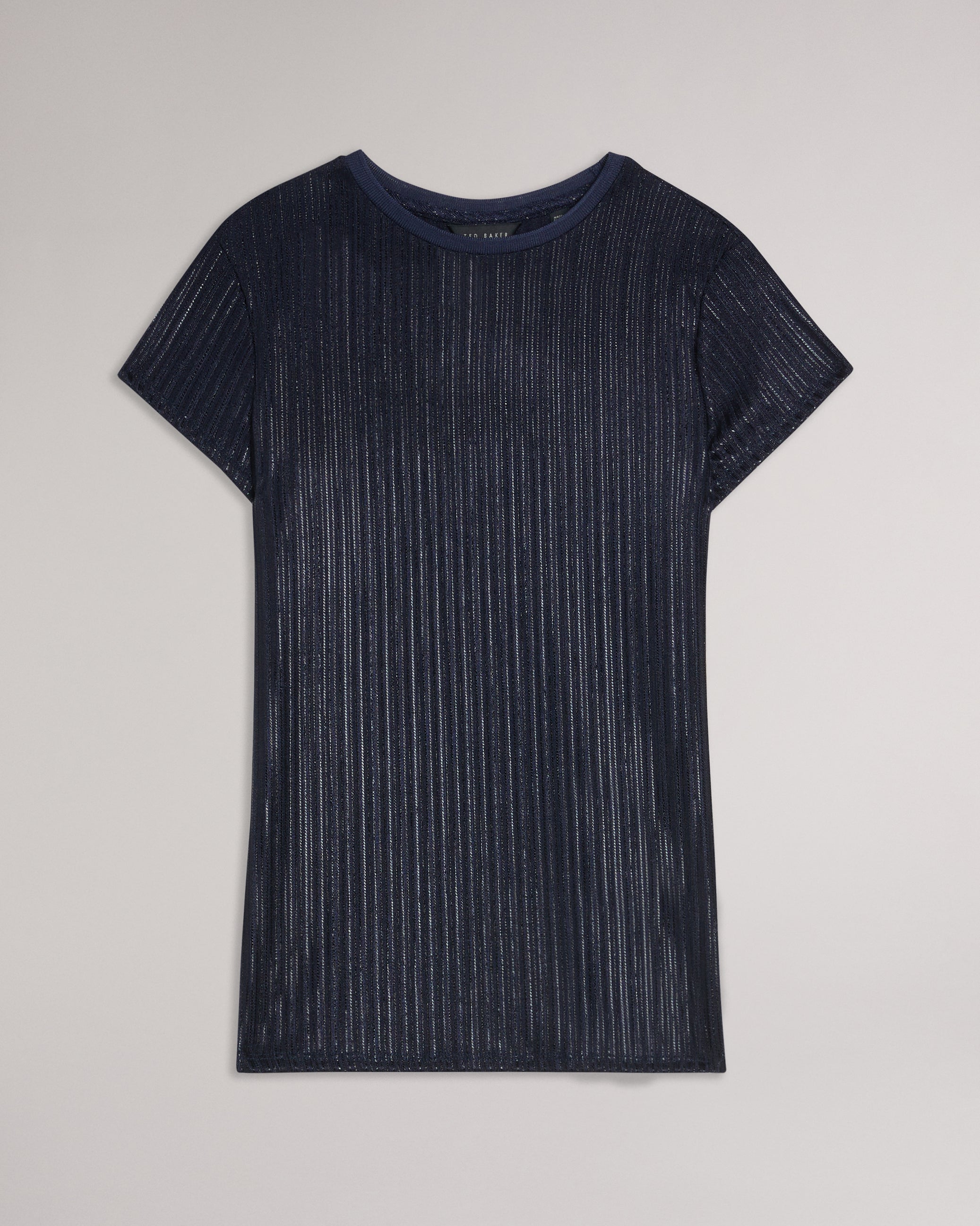 Katrino Metallic Fitted Tee Navy