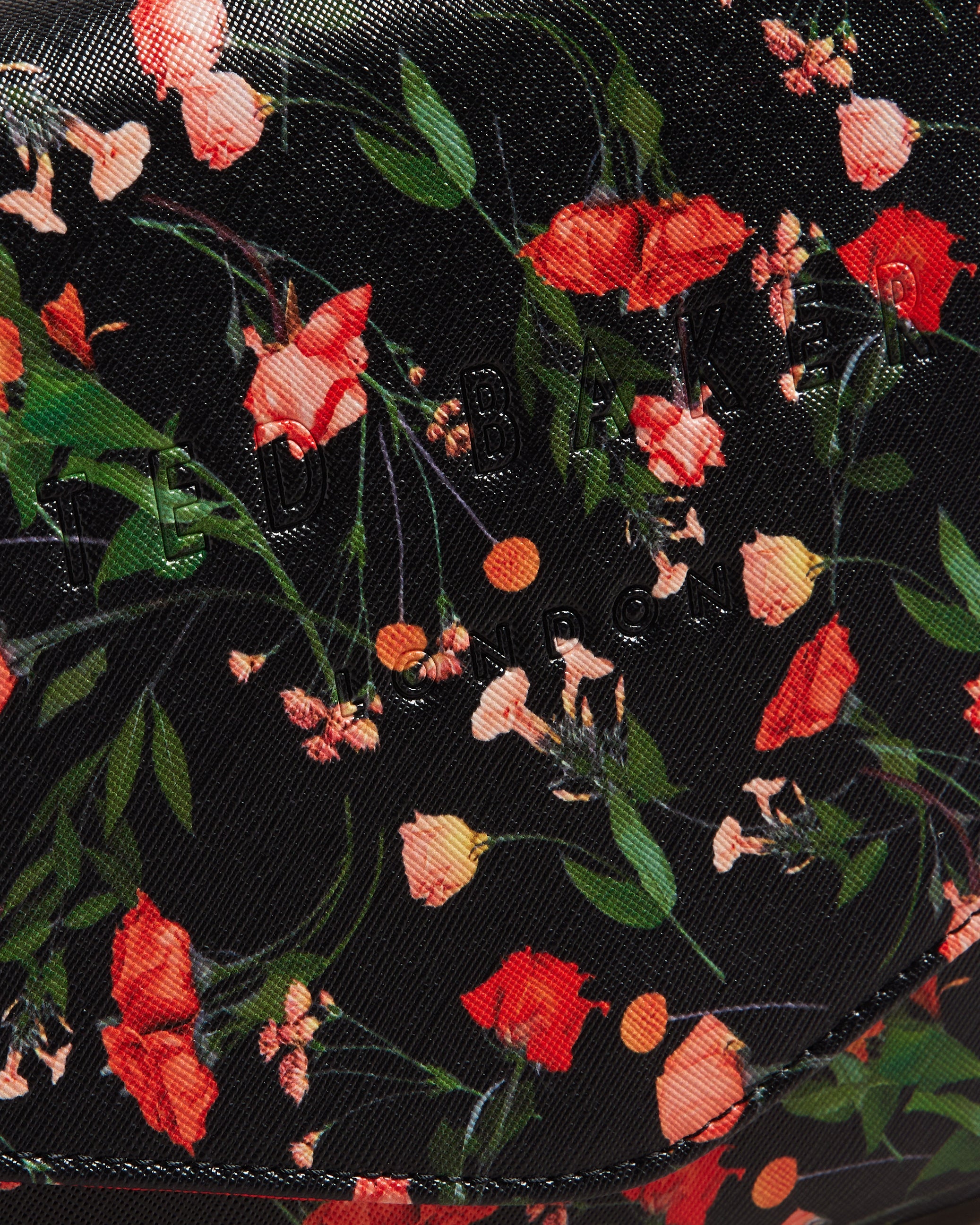 Paiticn Floral Print Envelope Clutch Black