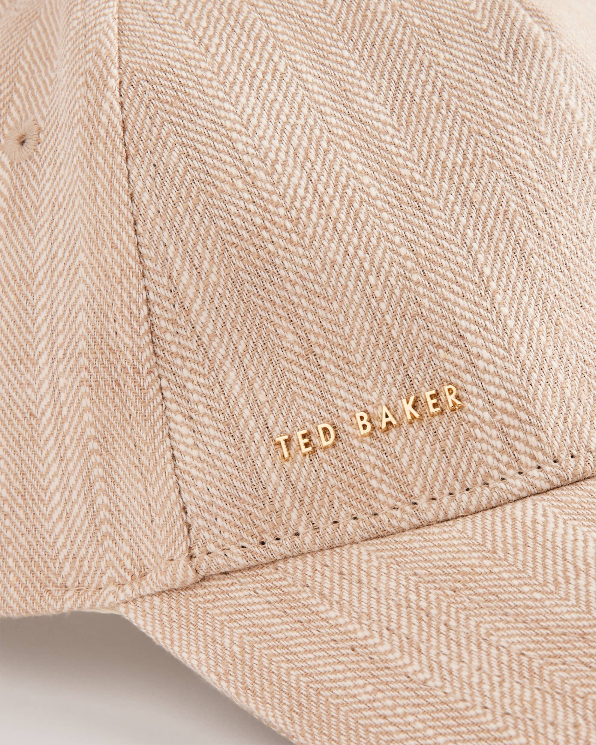Blaike Herringbone Cap With Bow Strap Ivory
