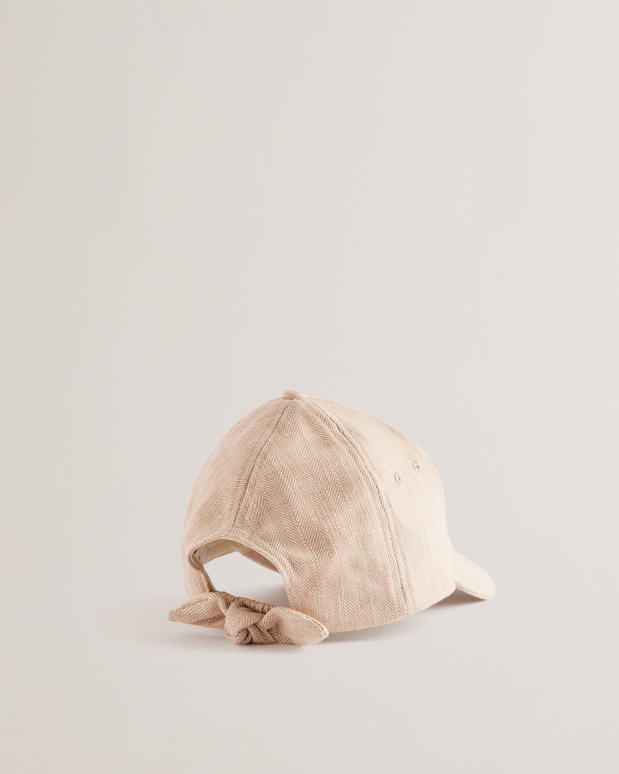 Blaike Herringbone Cap With Bow Strap Ivory