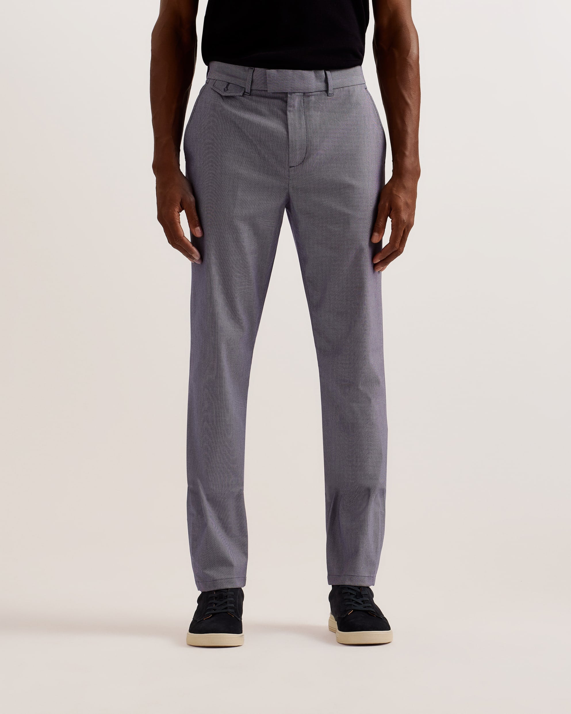 Turney Slim Fit Textured Cotton Chinos Blue