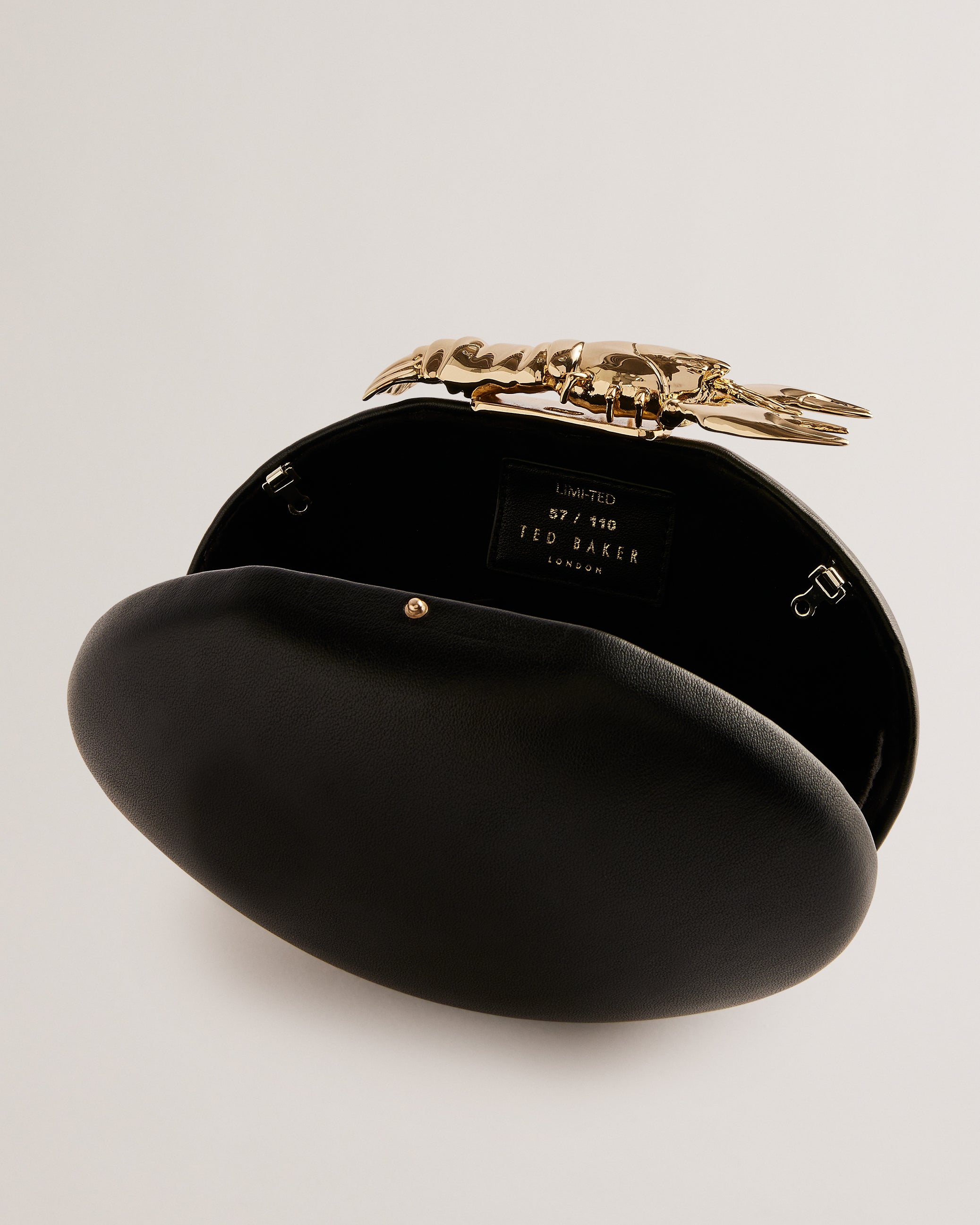 Lobstrs Lobster Clasp Clutch Bag Black