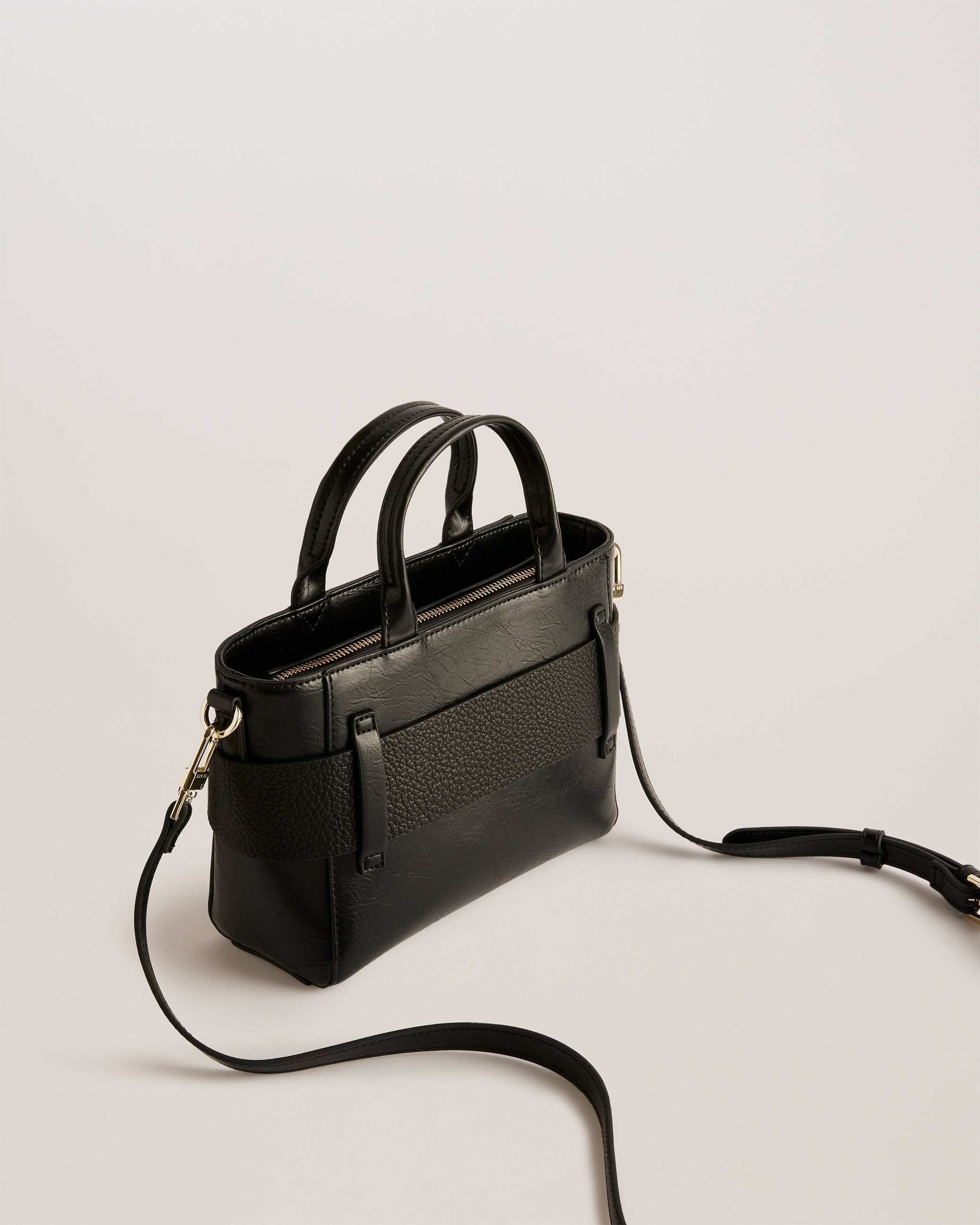 Jimisie Mini Knot Bow Faux Leather Bag Black