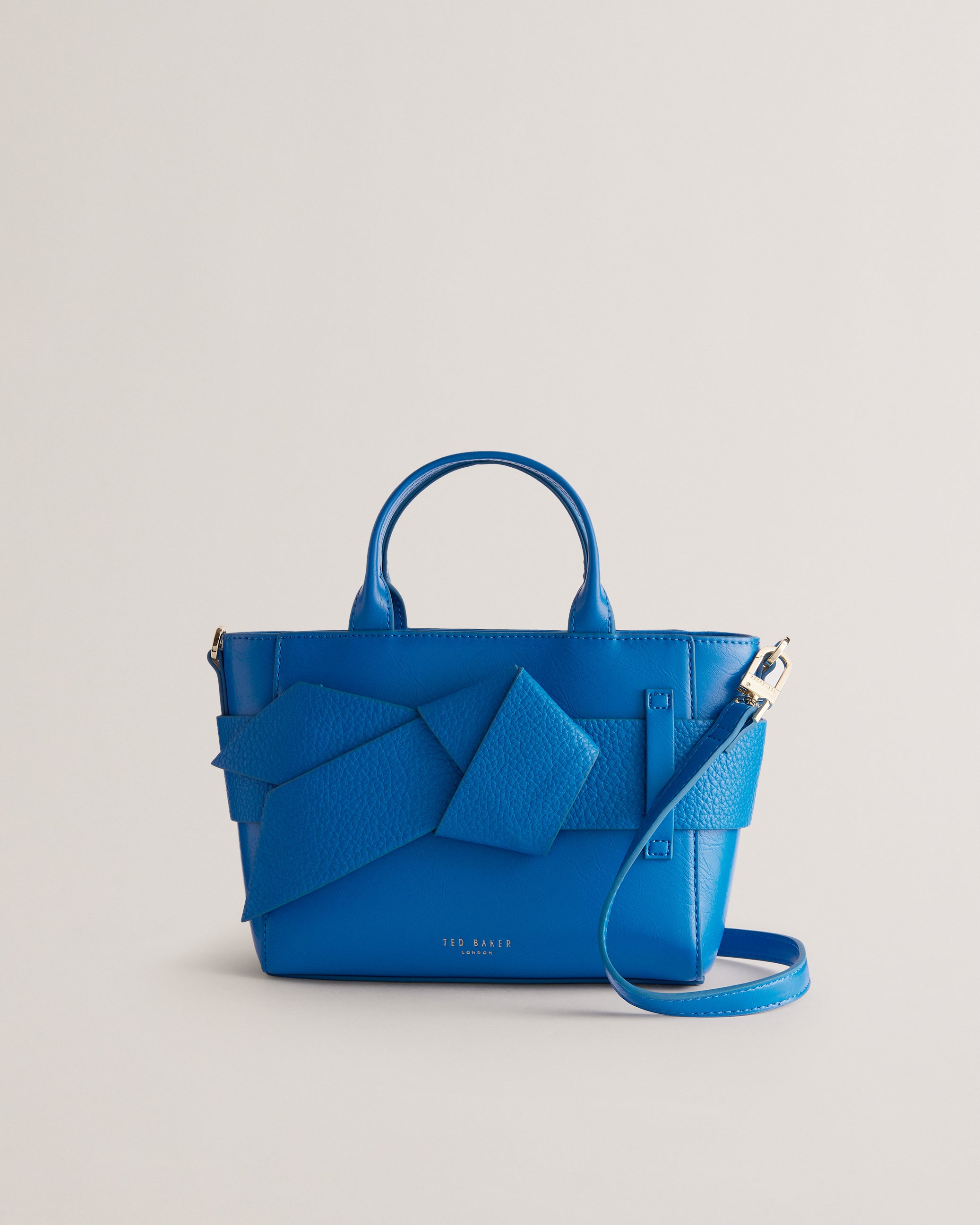 Jimisie Mini Knot Bow Faux Leather Bag Brt-Blue