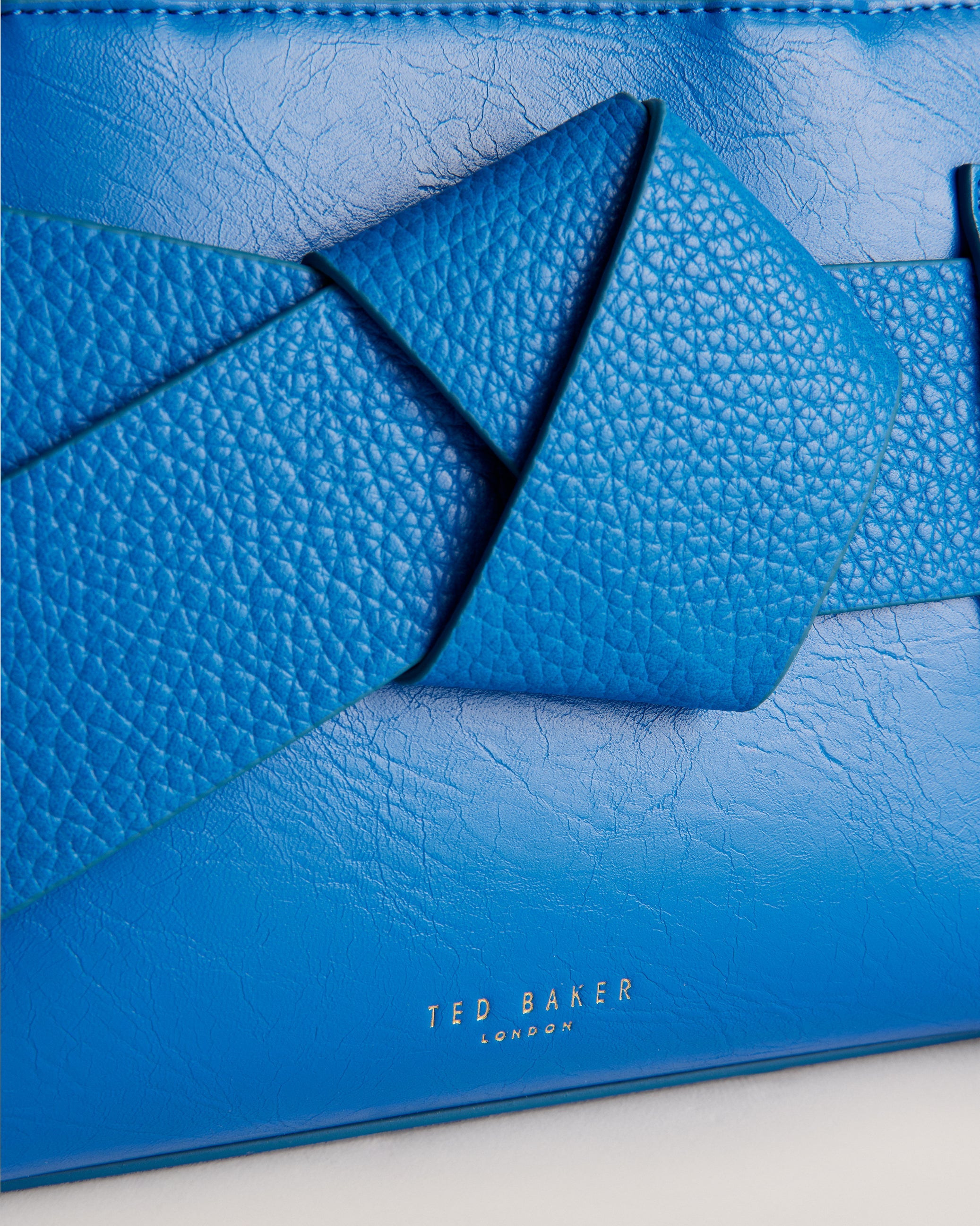 Jimisie Mini Knot Bow Faux Leather Bag Brt-Blue