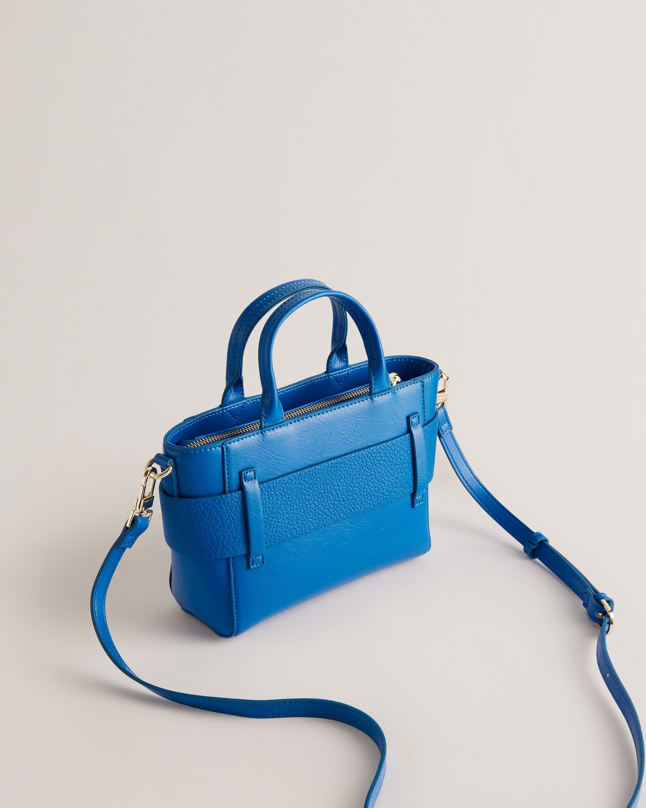 Jimisie Mini Knot Bow Faux Leather Bag Brt-Blue