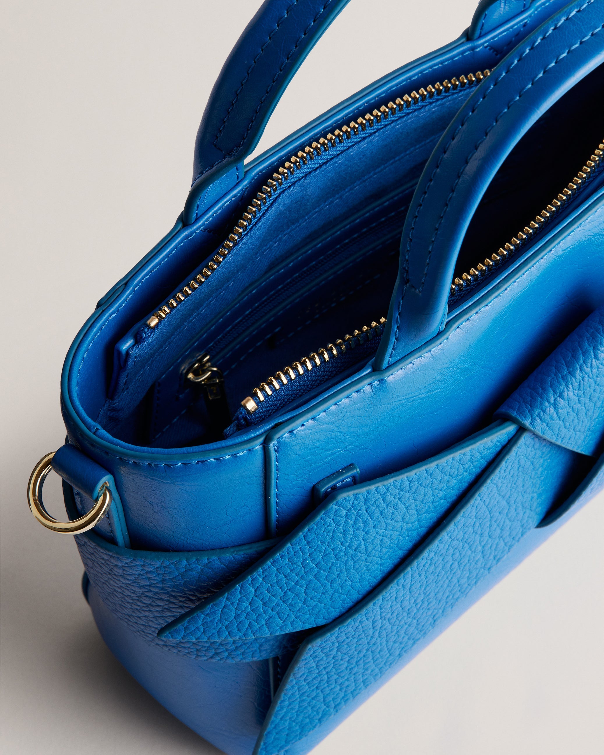 Jimisie Mini Knot Bow Faux Leather Bag Brt-Blue