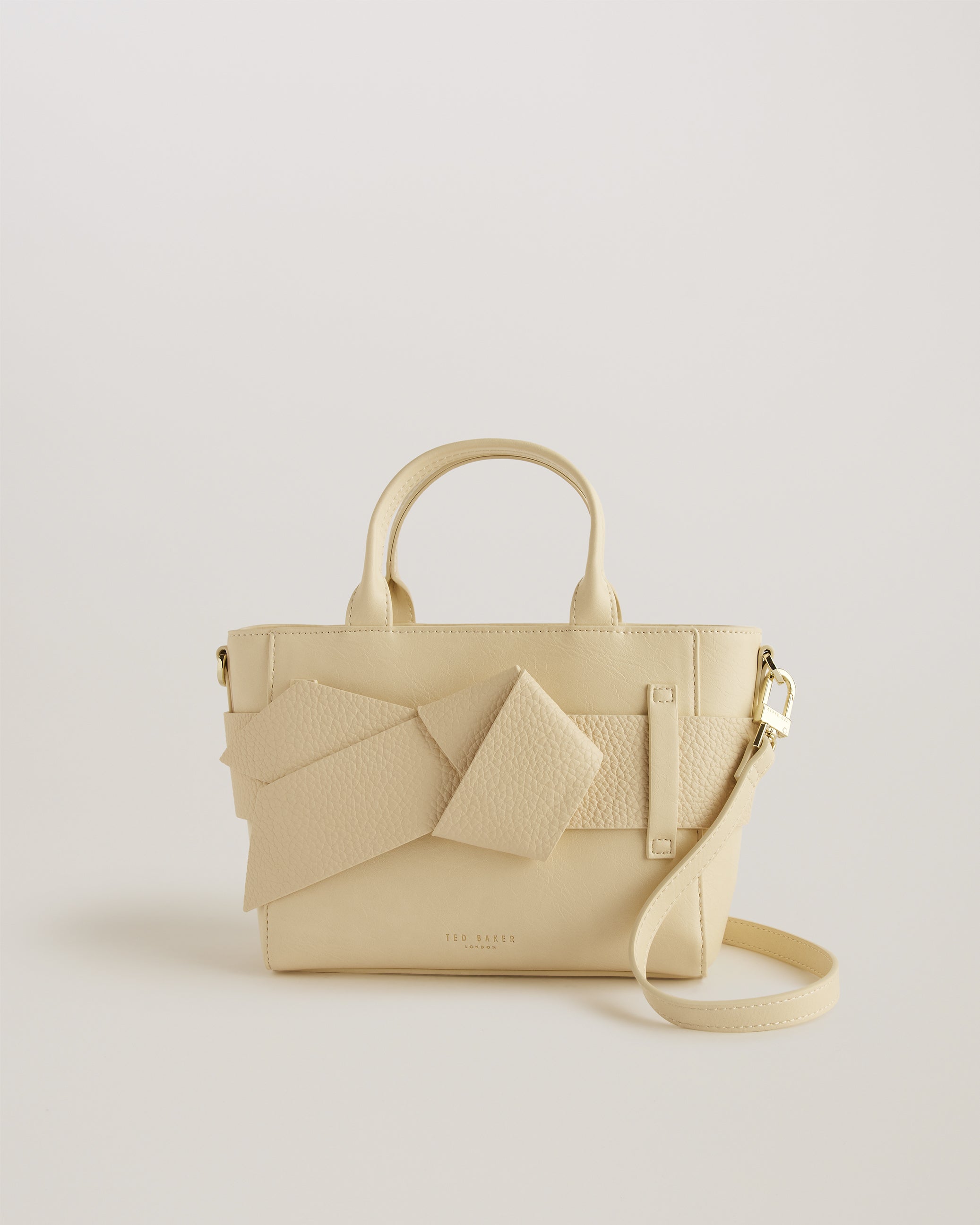 Jimisie Mini Knot Bow Faux Leather Bag Ivory