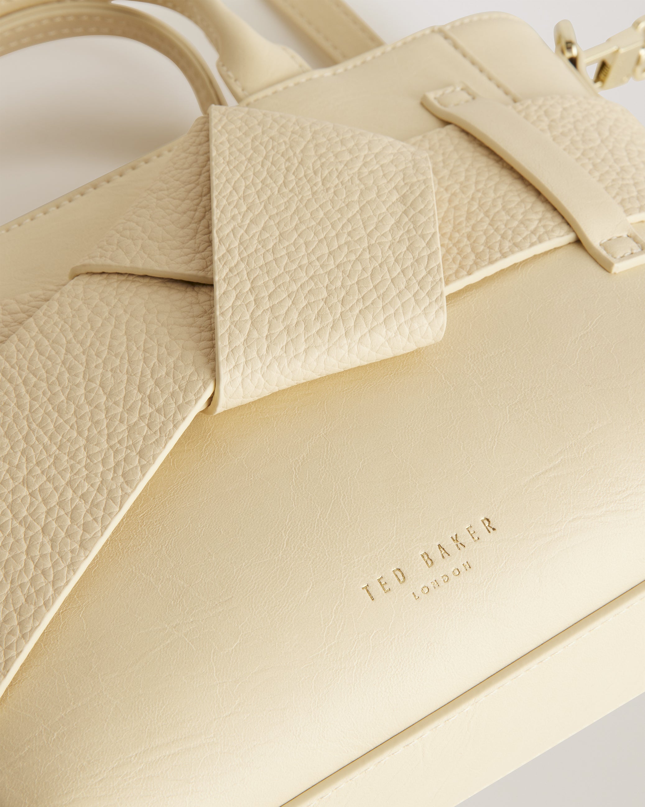 Jimisie Mini Knot Bow Faux Leather Bag Ivory