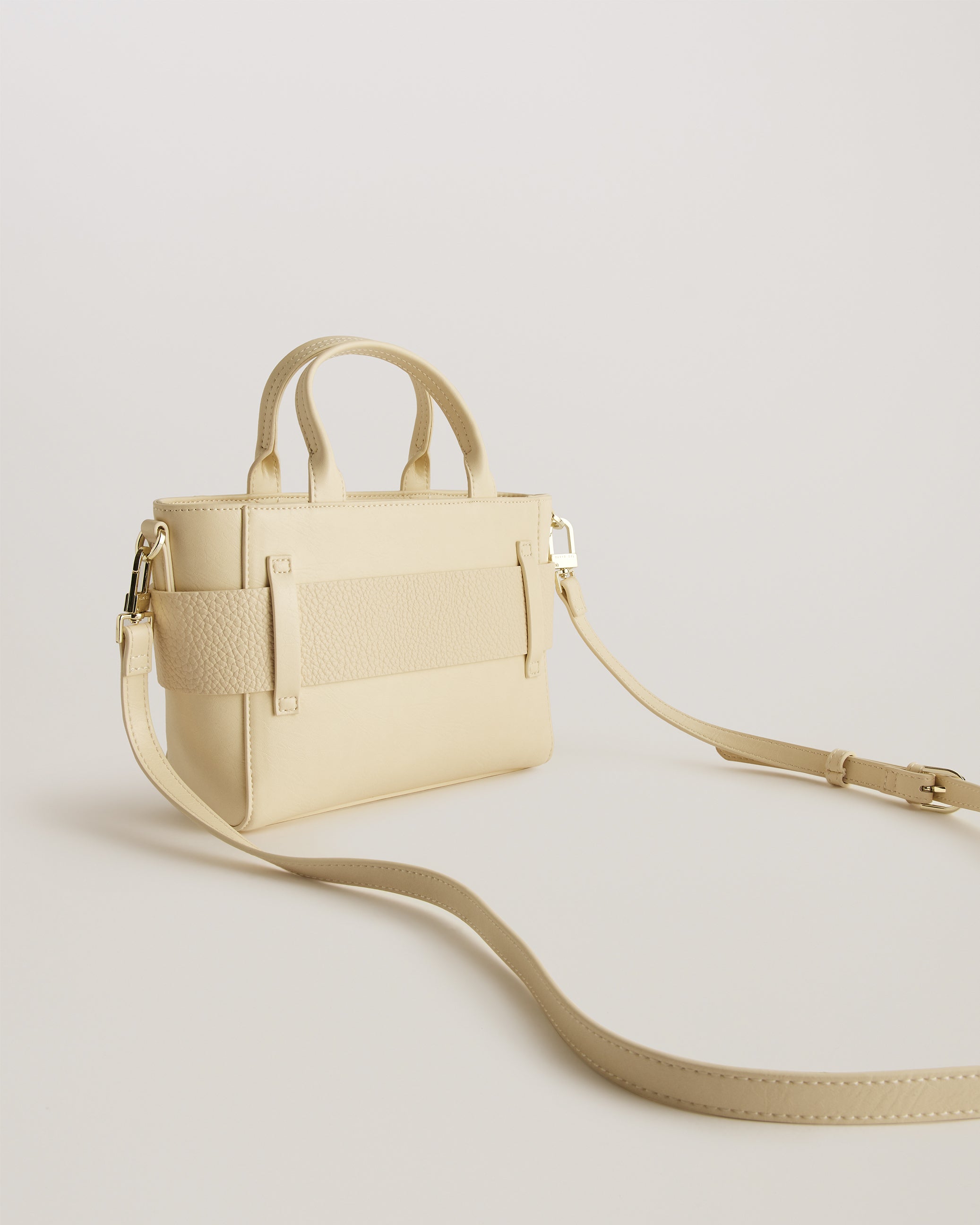 Jimisie Mini Knot Bow Faux Leather Bag Ivory
