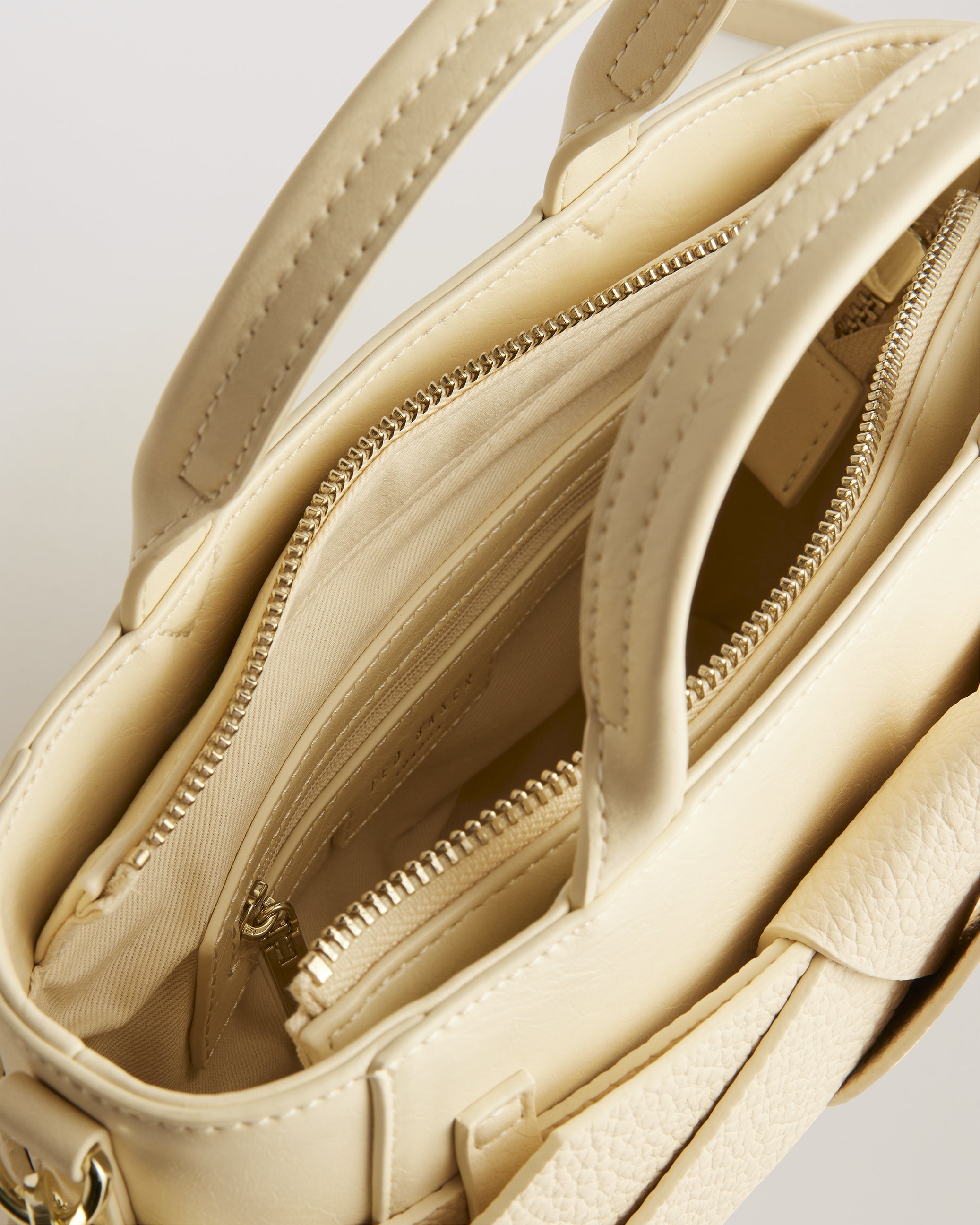 Jimisie Mini Knot Bow Faux Leather Bag Ivory