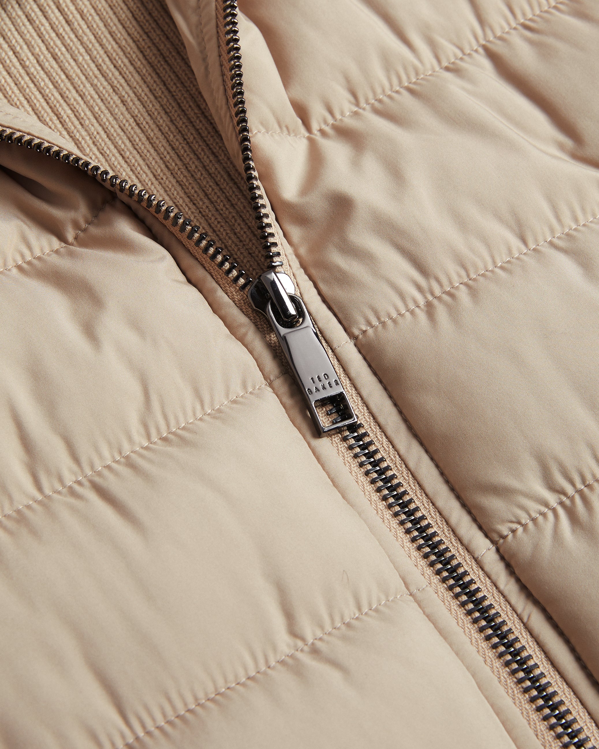 Dejas Wadded Funnel Neck Gilet Natural