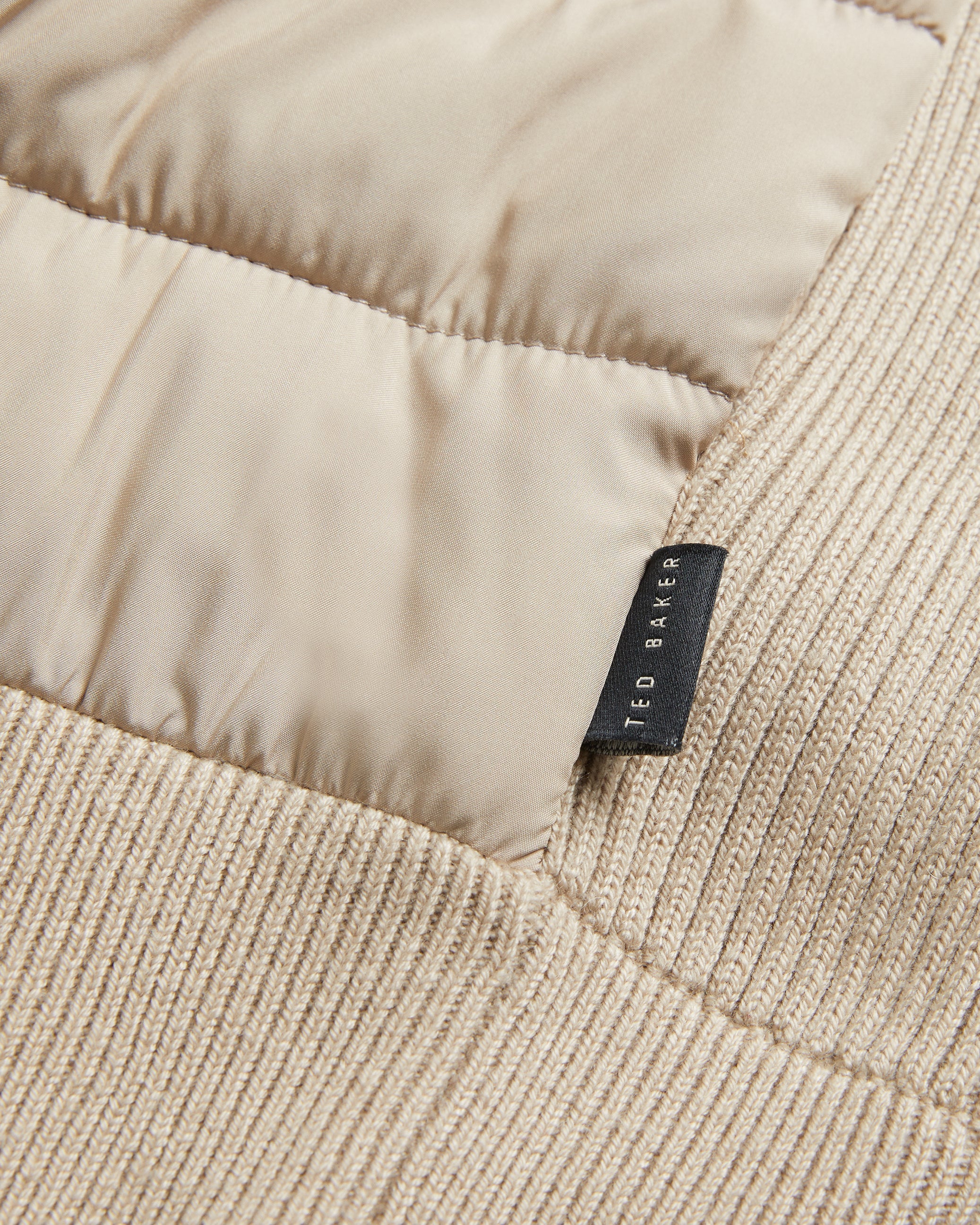 Dejas Wadded Funnel Neck Gilet Natural