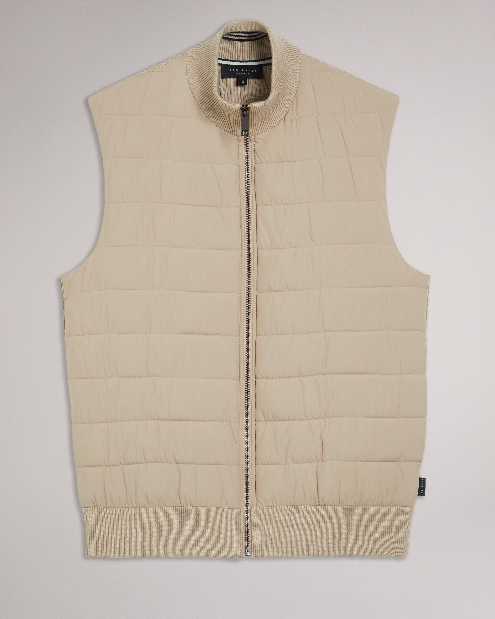 Dejas Wadded Funnel Neck Gilet Natural