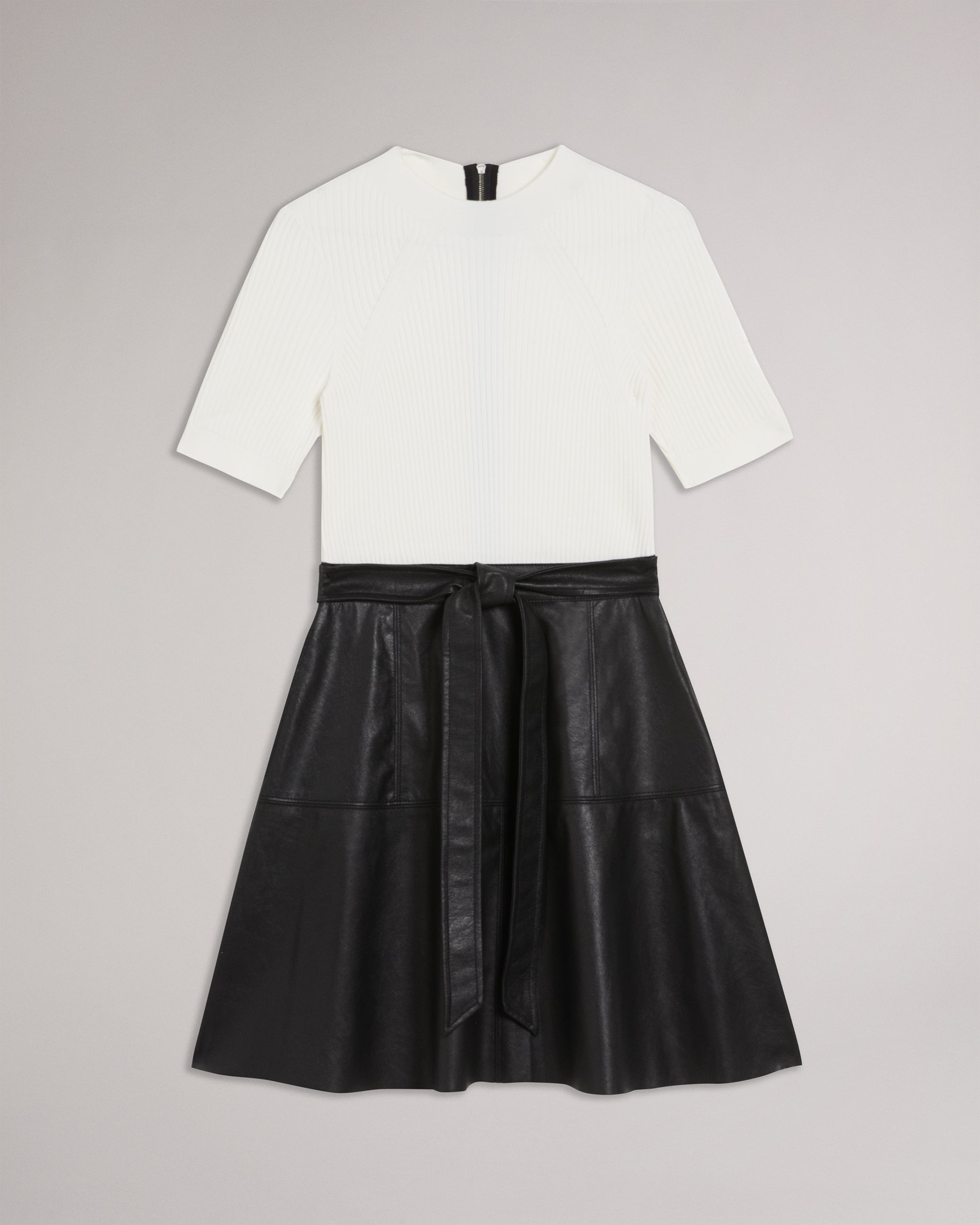 Oliyia Short Sleeve A Line Mini Dress Black