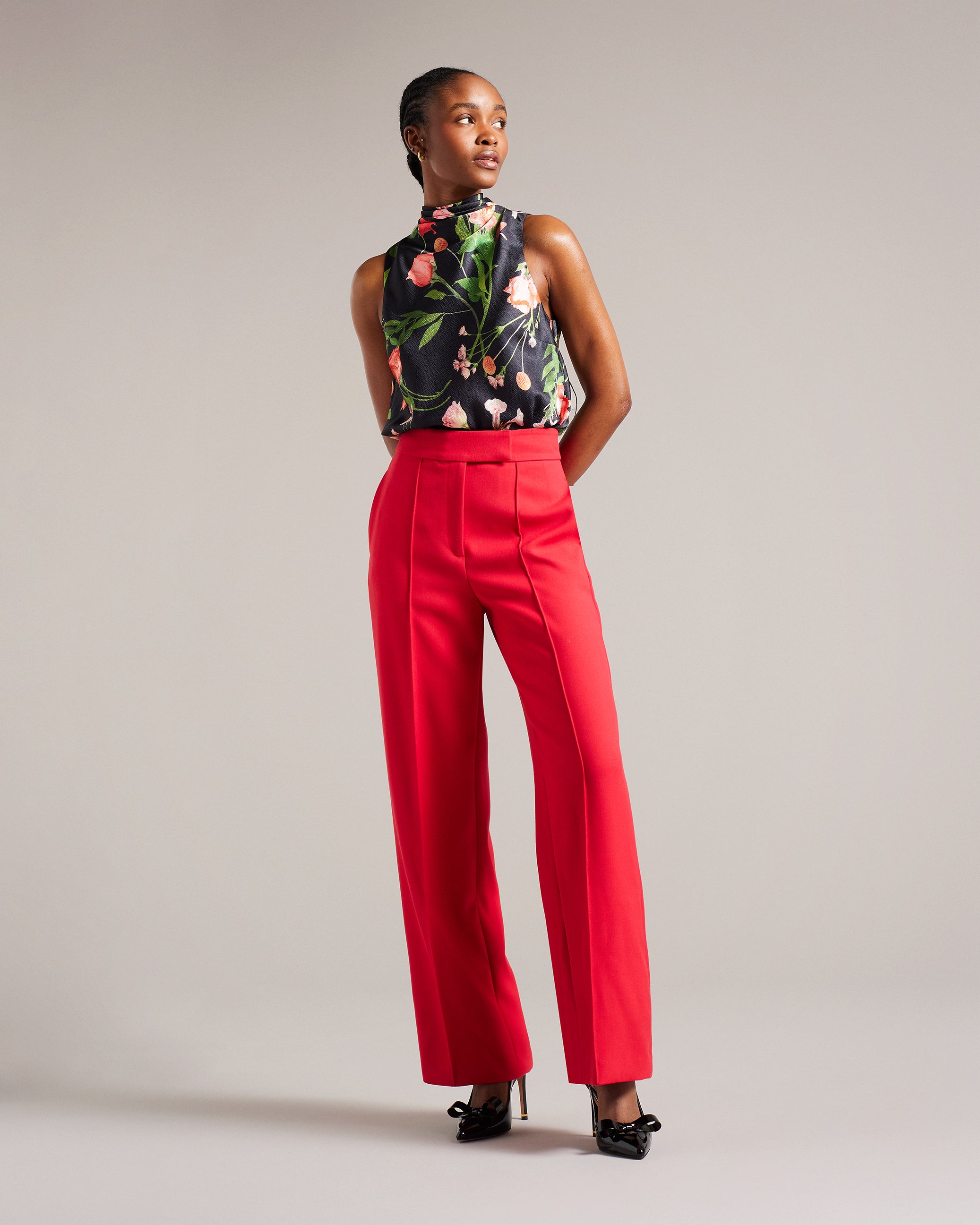 Raeven Cowl Neck Sleeveless Top