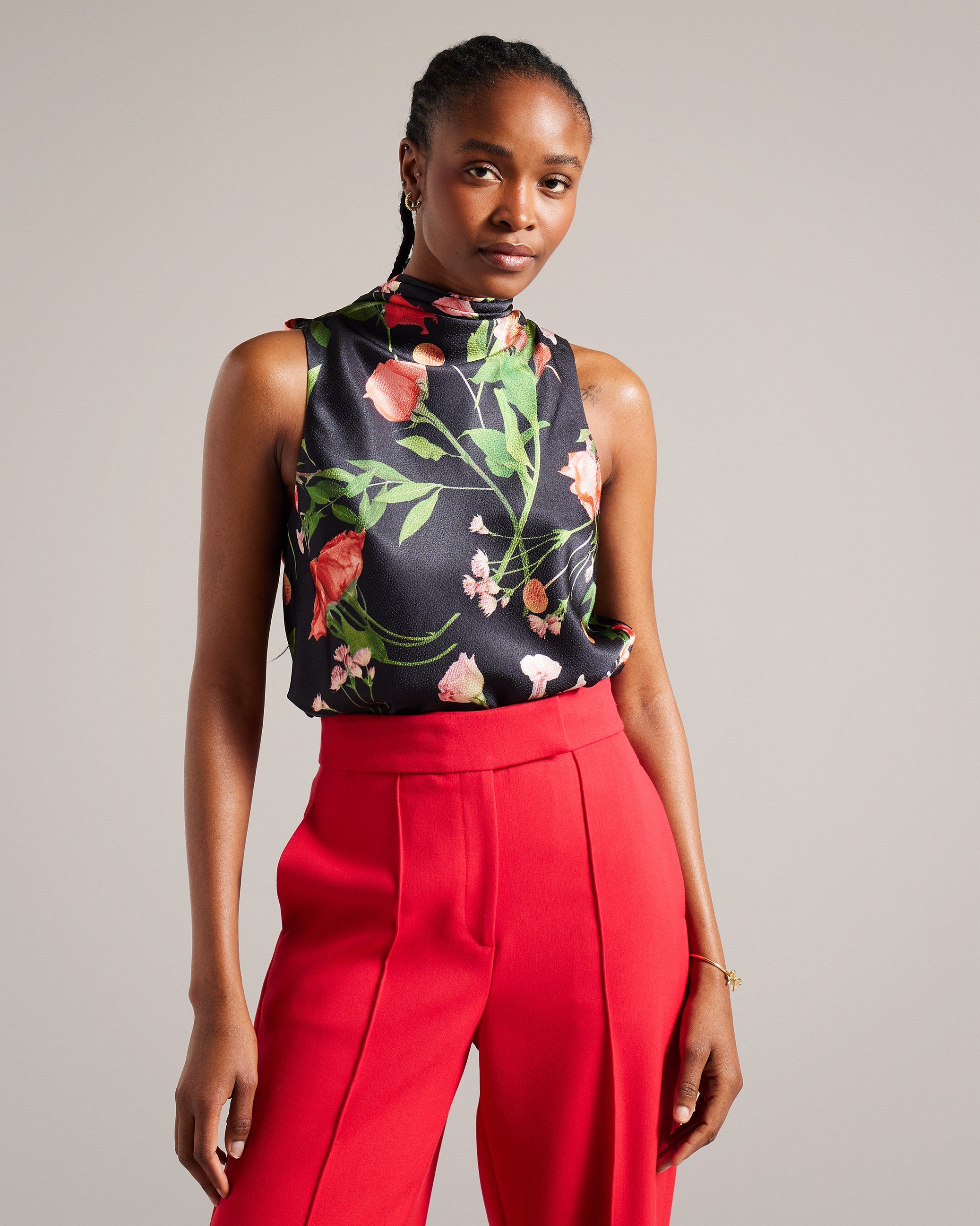 Raeven Cowl Neck Sleeveless Top
