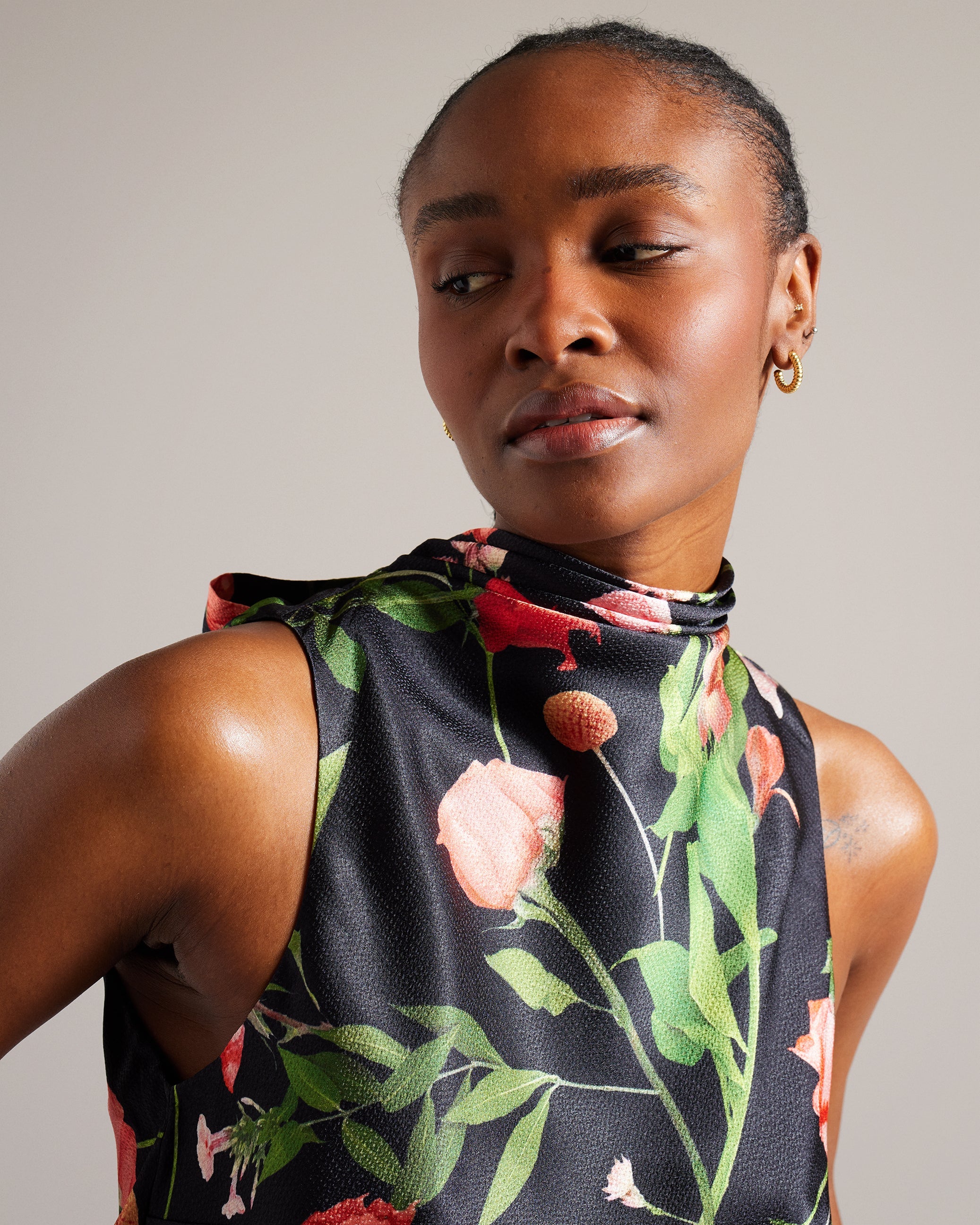 Raeven Cowl Neck Sleeveless Top