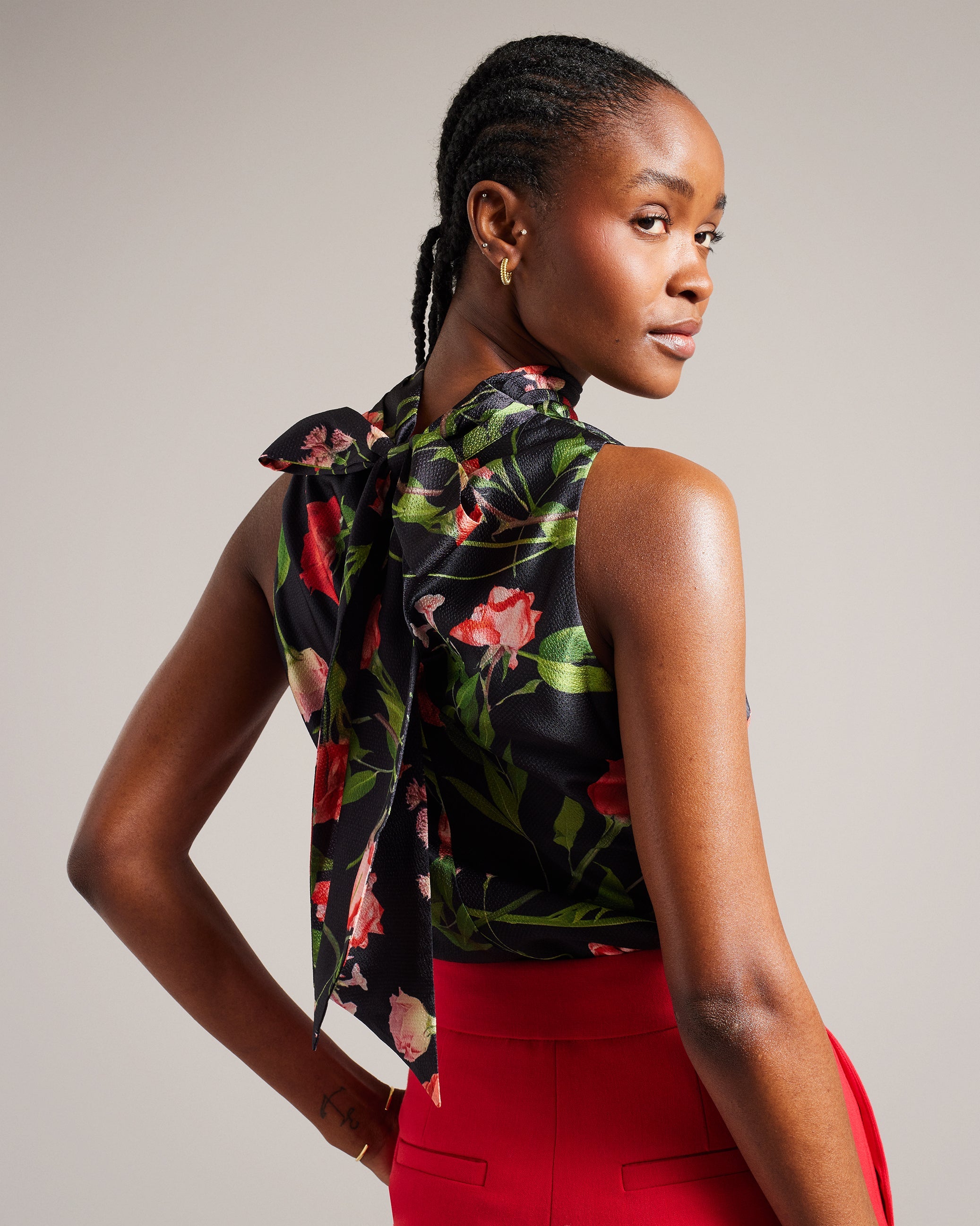 Raeven Cowl Neck Sleeveless Top